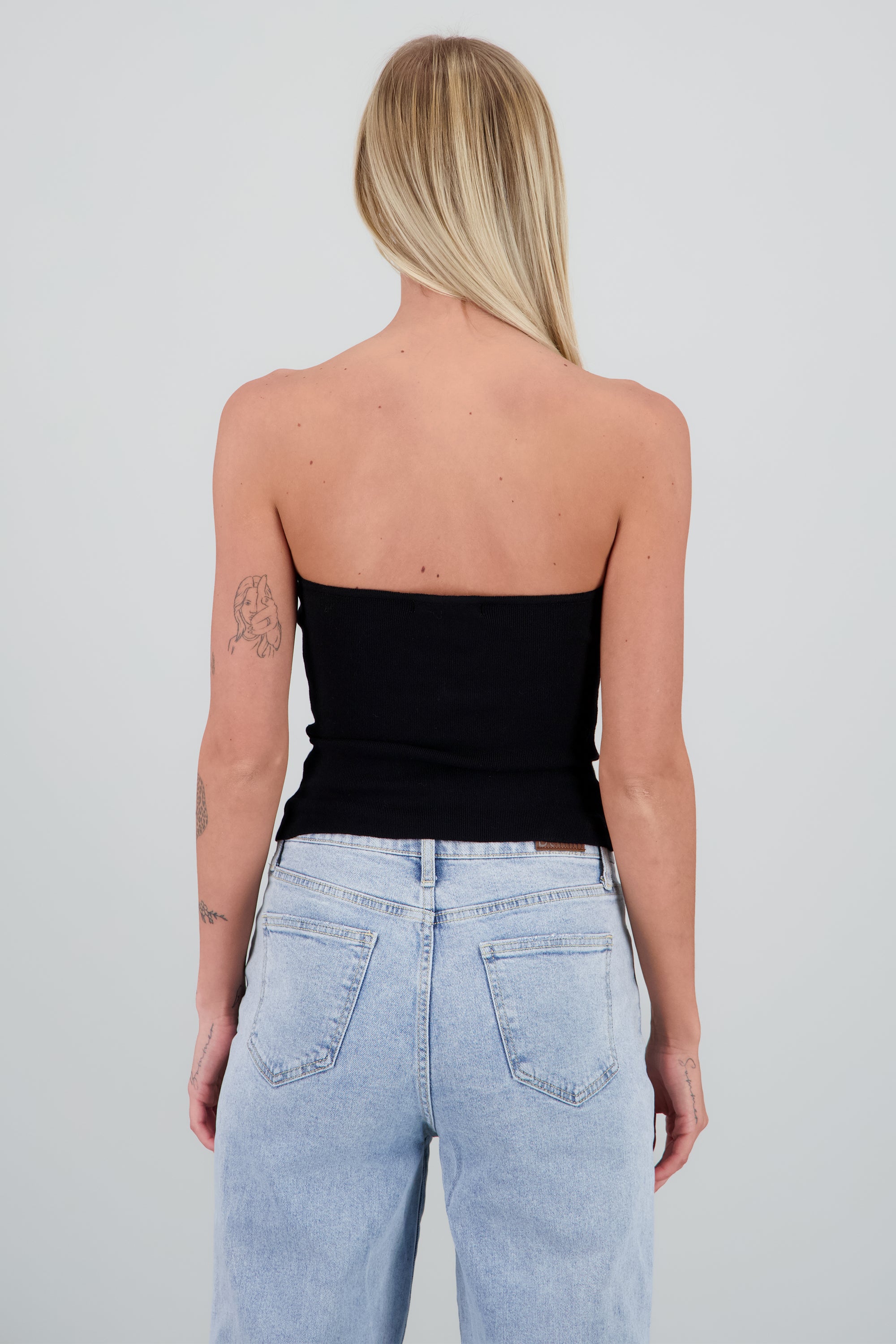 Top tejido botones sol NEGRO