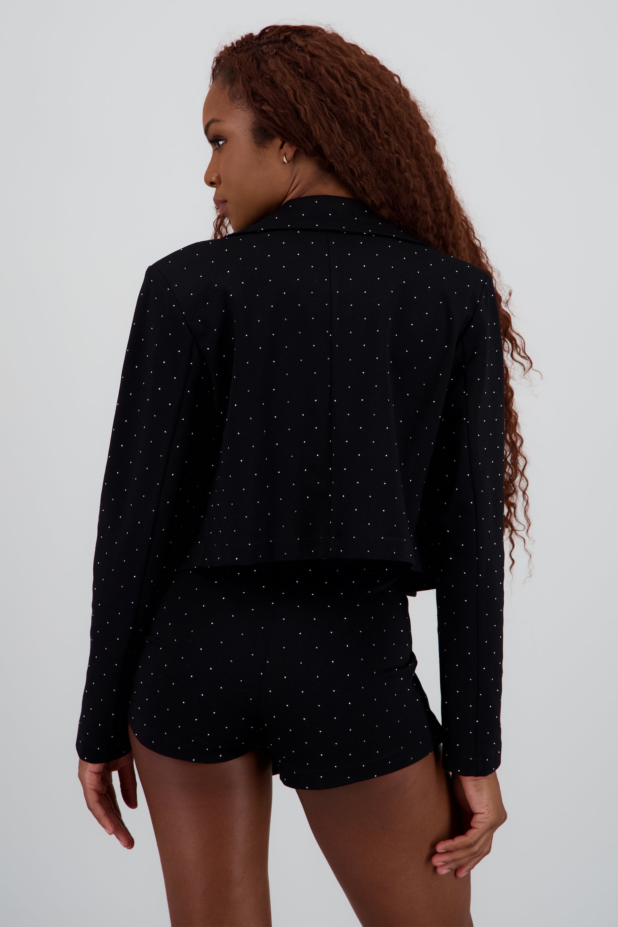 Saco crop con brillos NEGRO