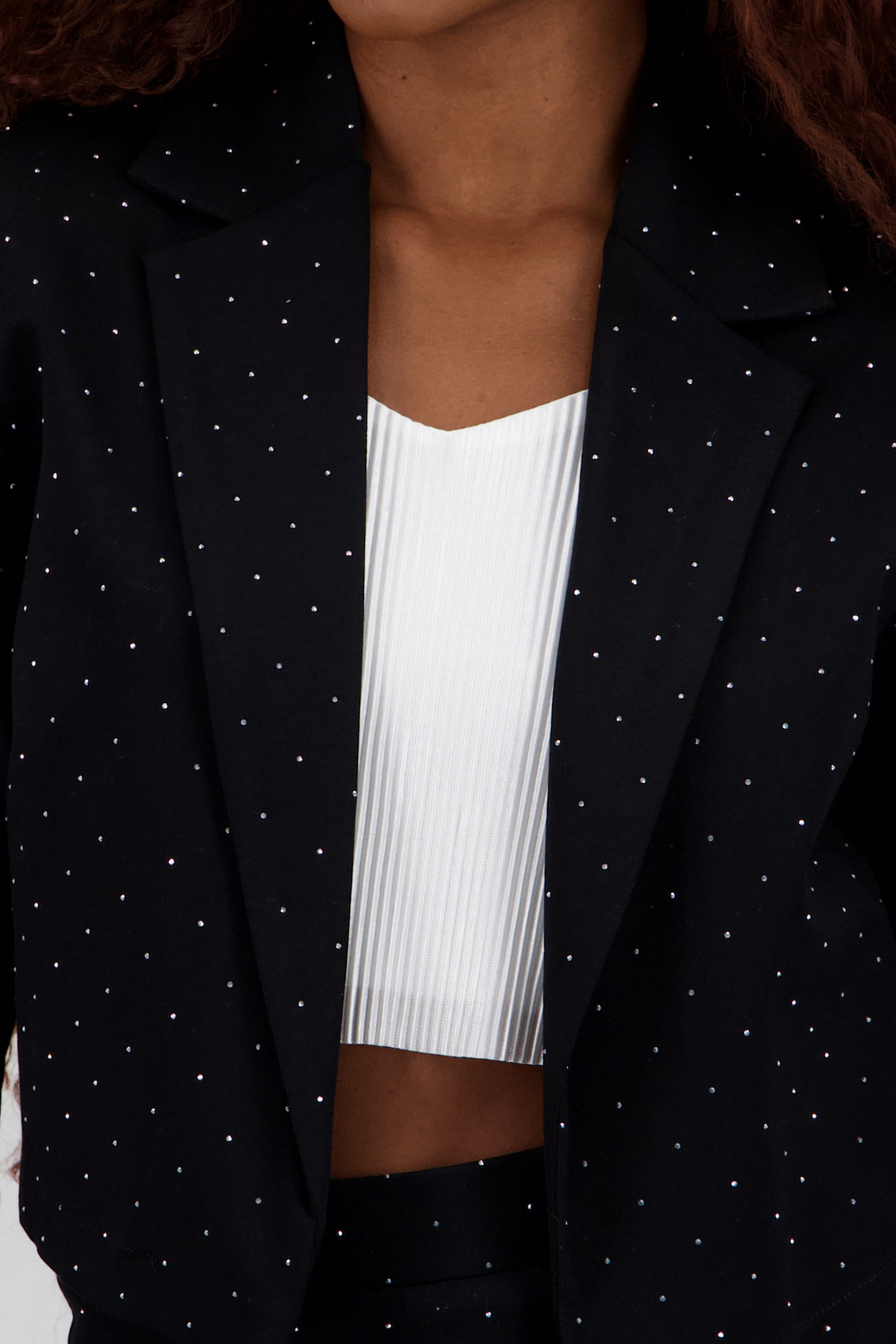 Saco crop con brillos NEGRO