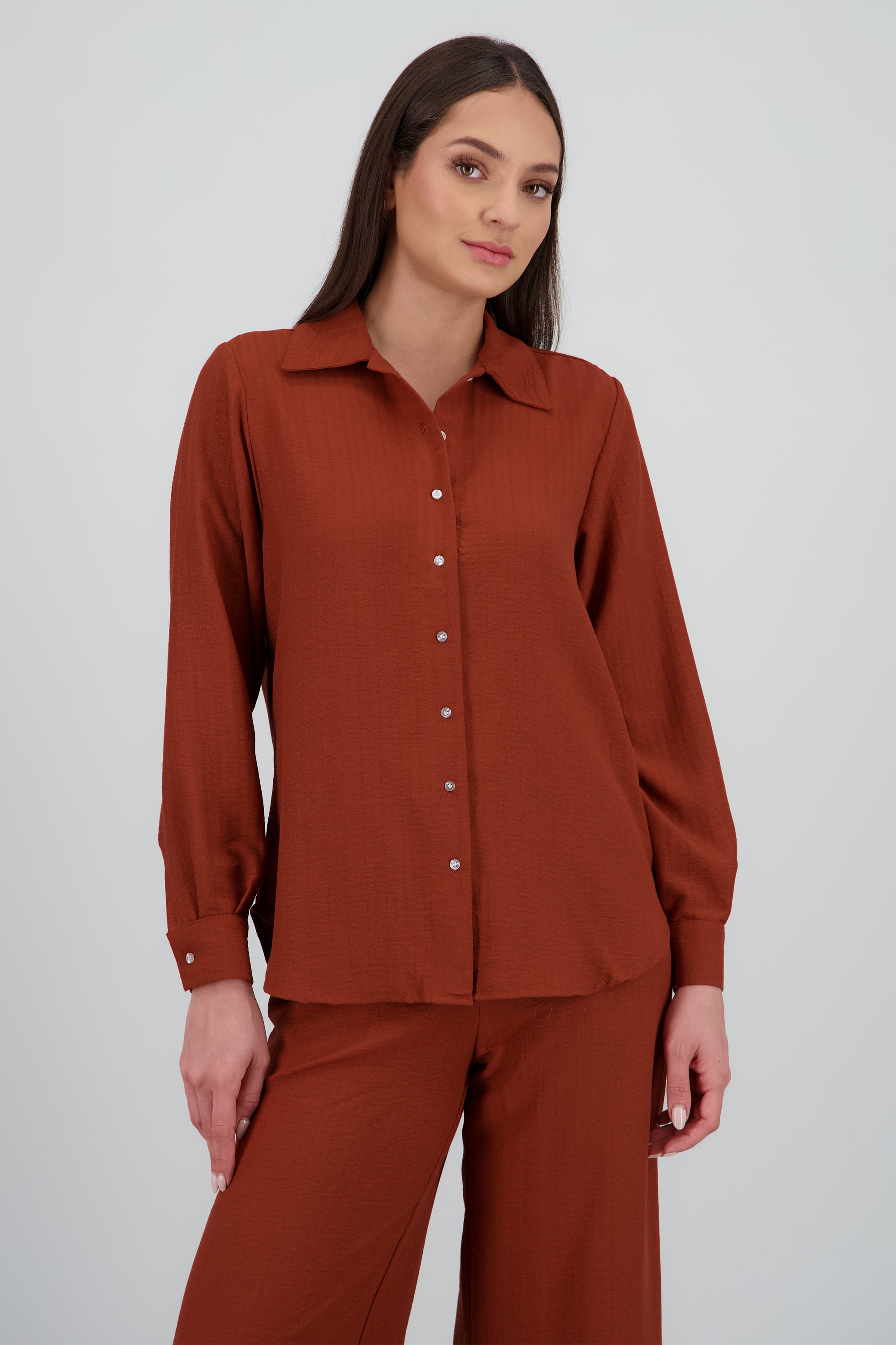 Camisa oversized detalle textura LADRILLO