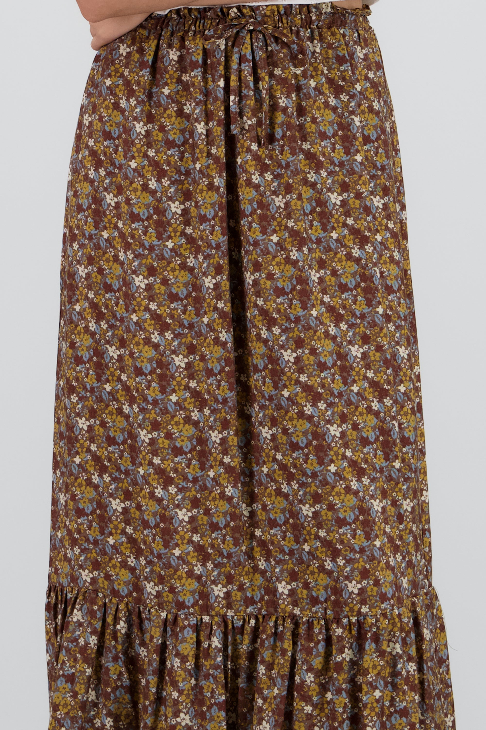 Falda maxi estampado flores CAFE COMBO