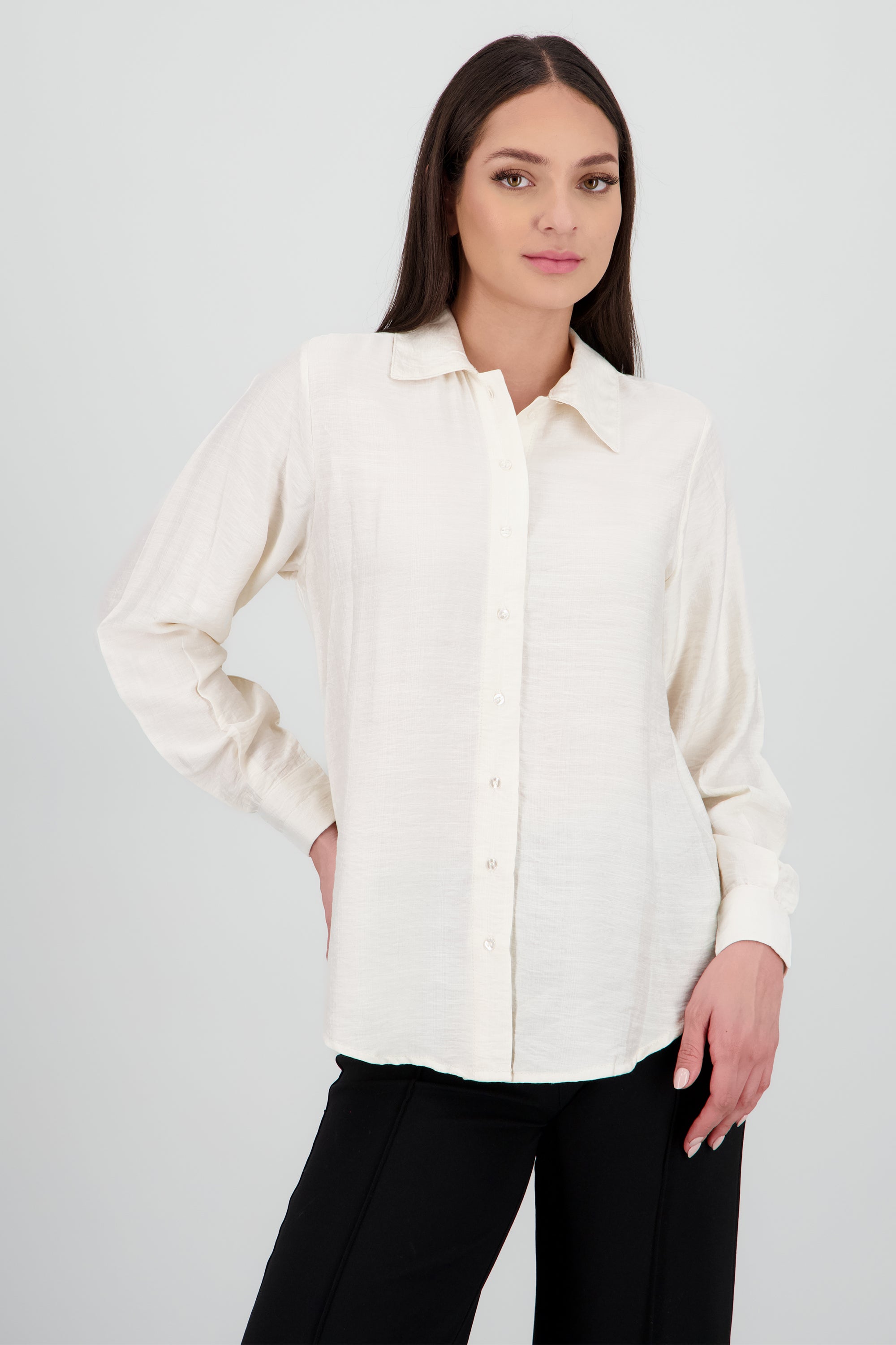 Camisa amplia lisa BLANCO