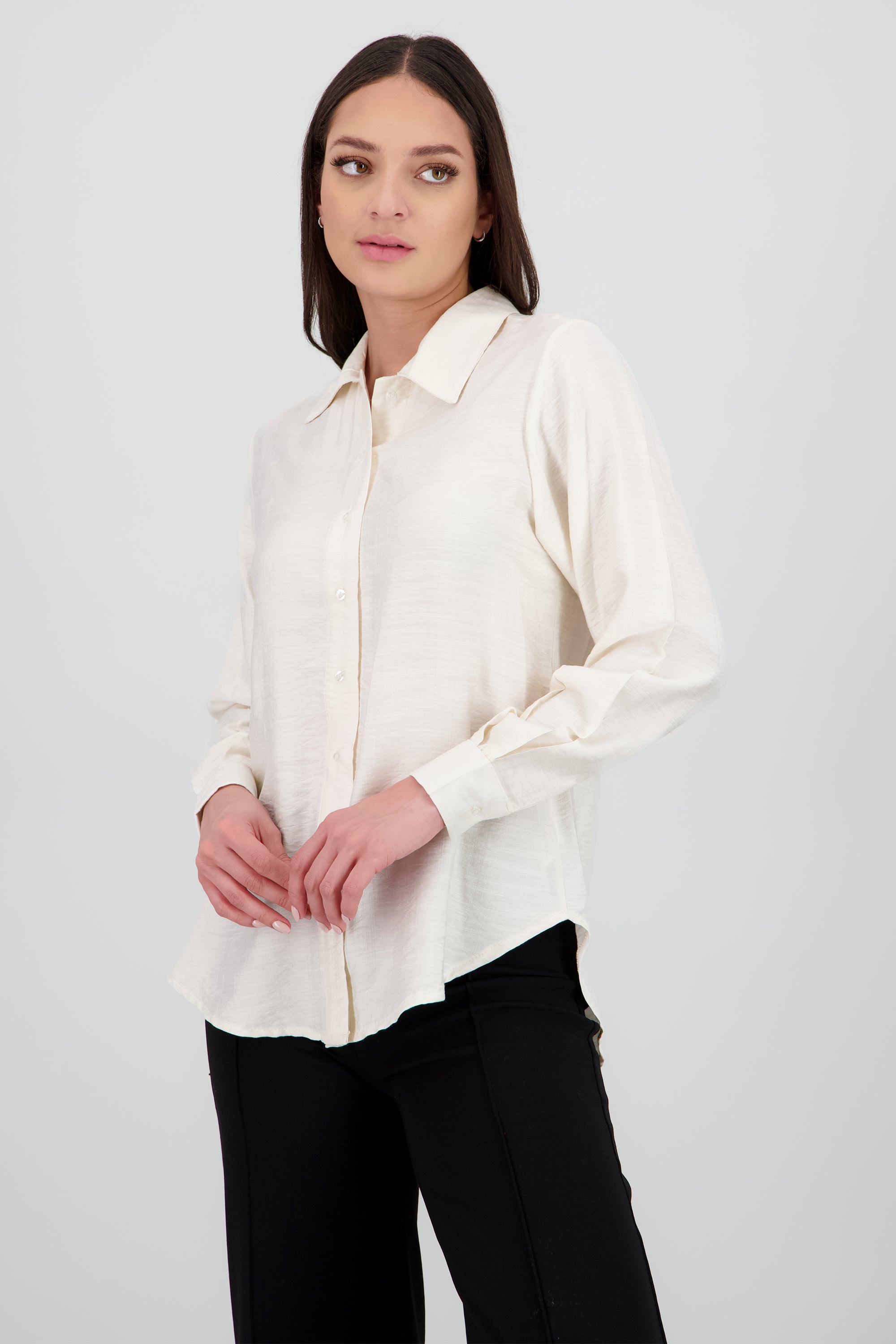 Camisa amplia lisa BLANCO