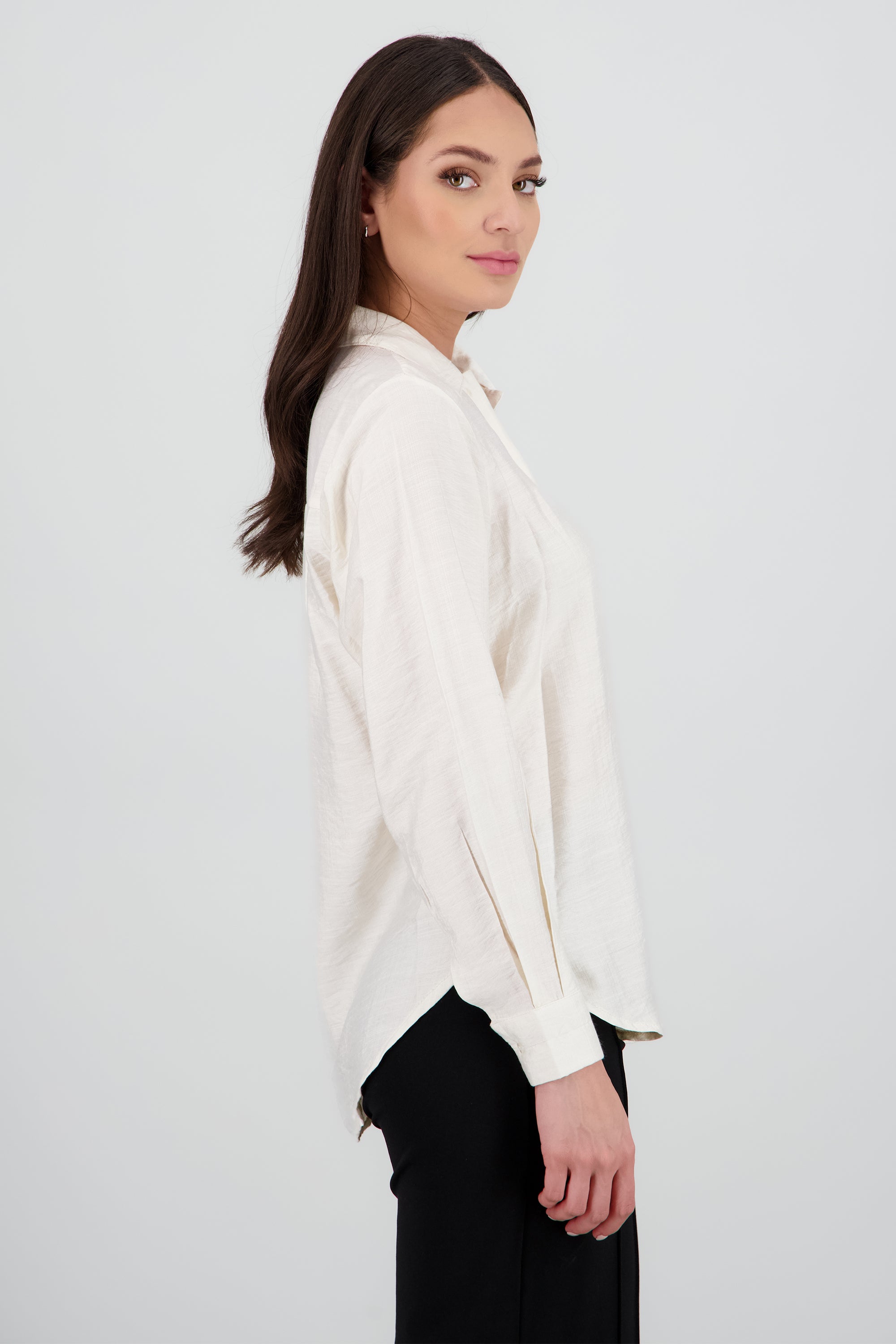 Camisa amplia lisa BLANCO