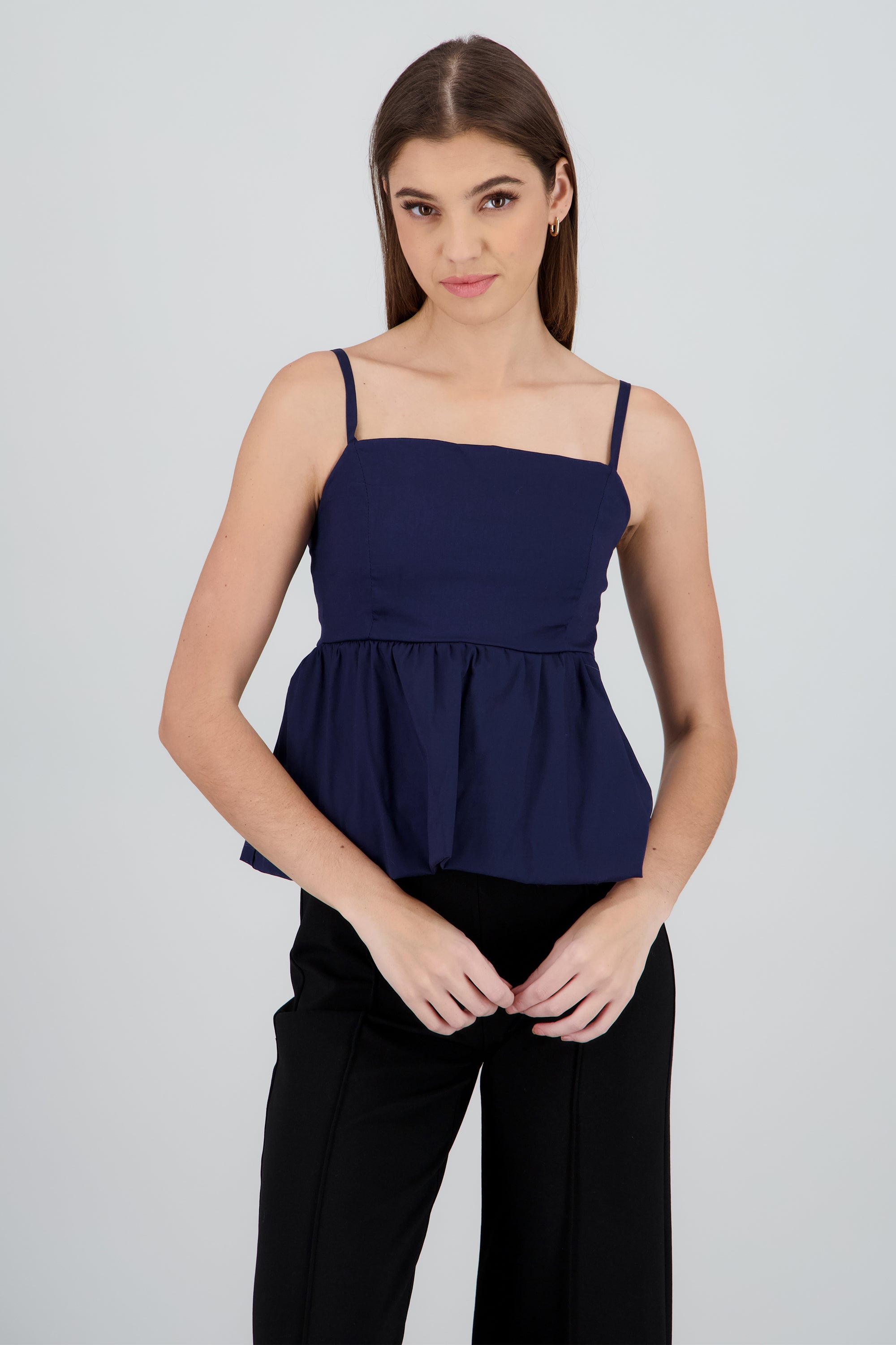 Top tirantes con olan globo MARINO