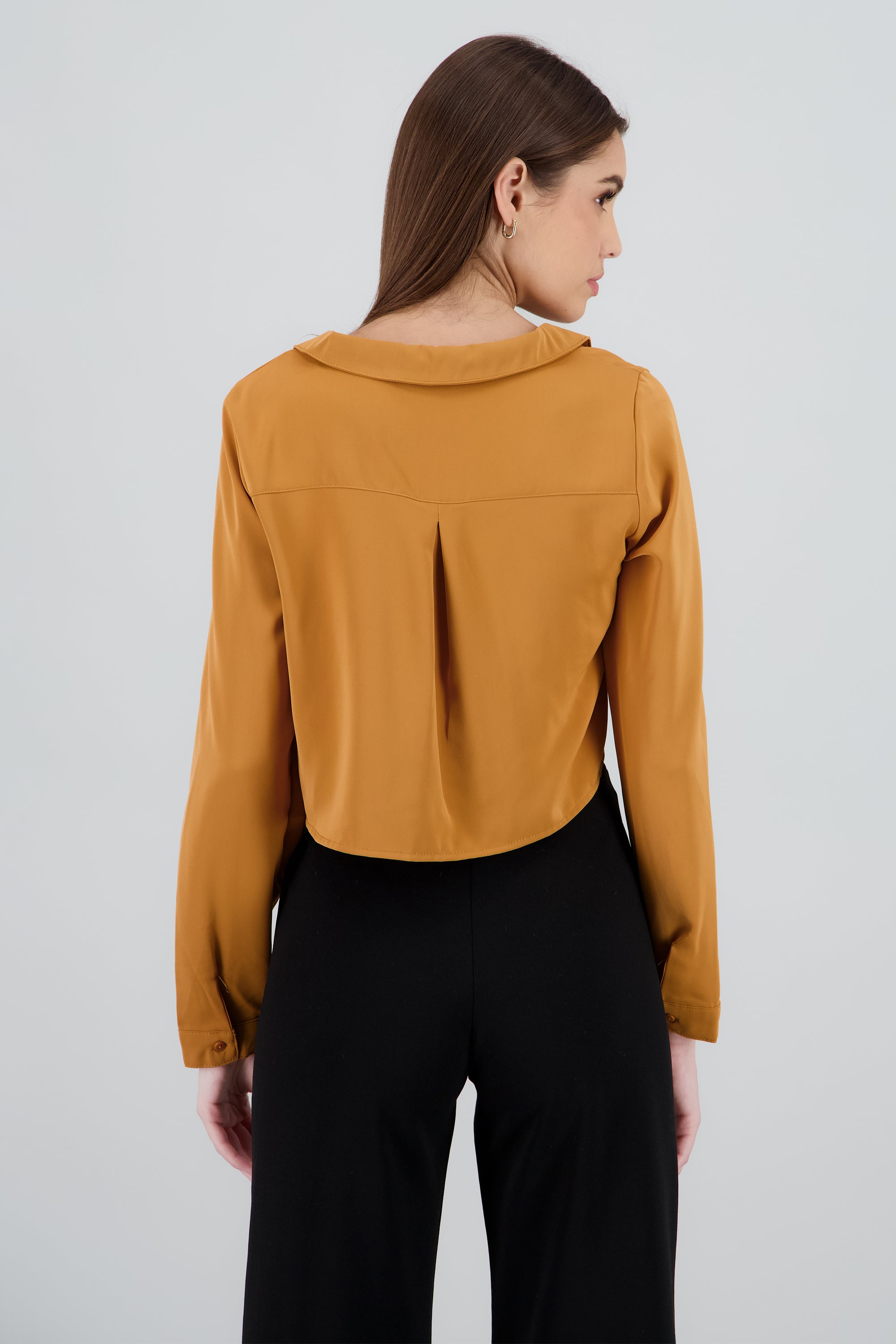 Camisa lisa manga larga CAMELLO