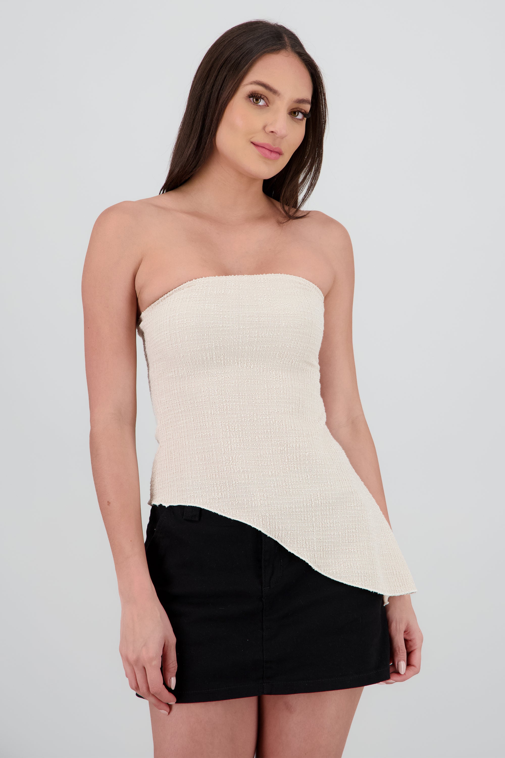 Top asimetrico textura HUESO