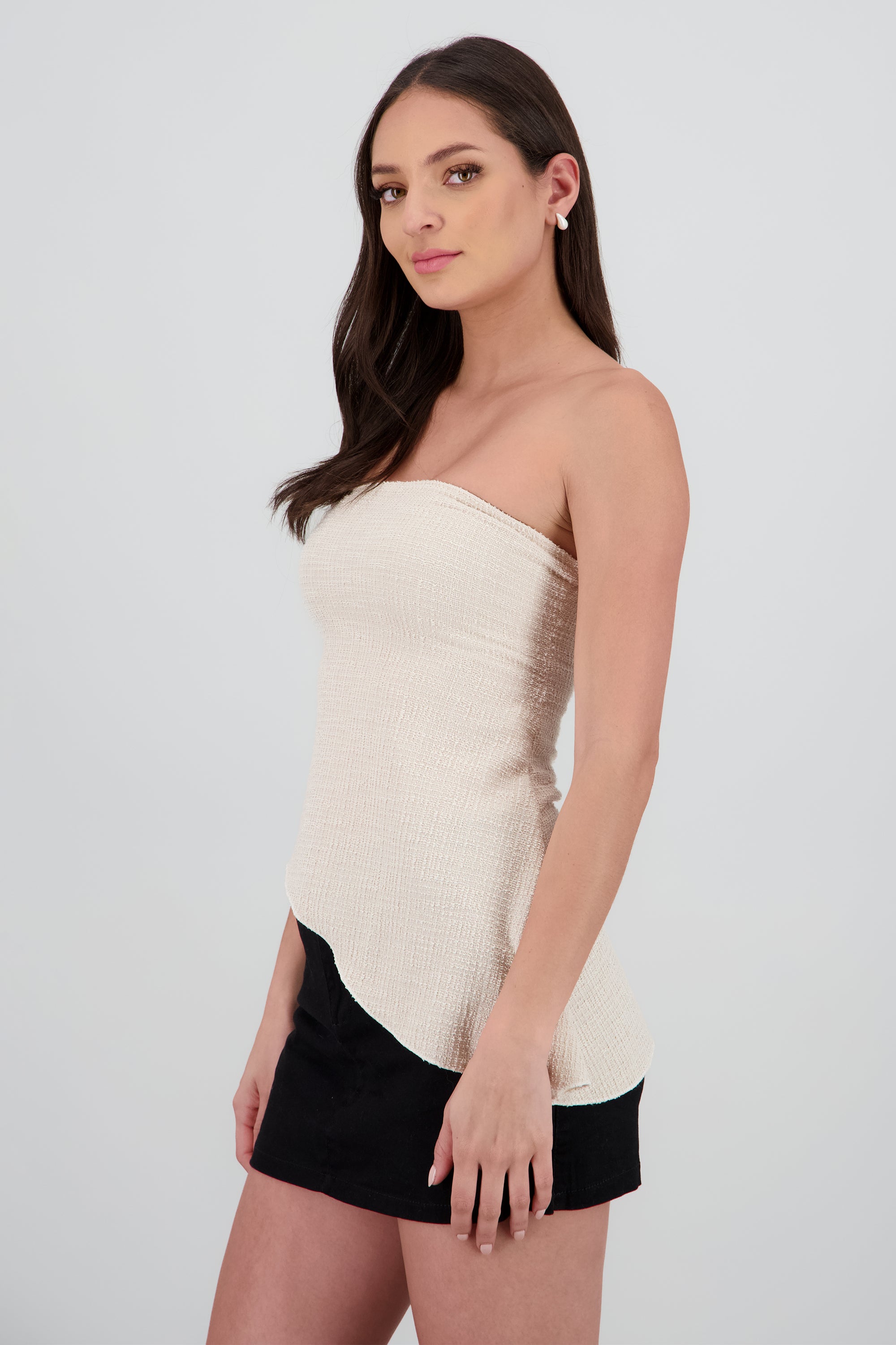 Top asimetrico textura HUESO