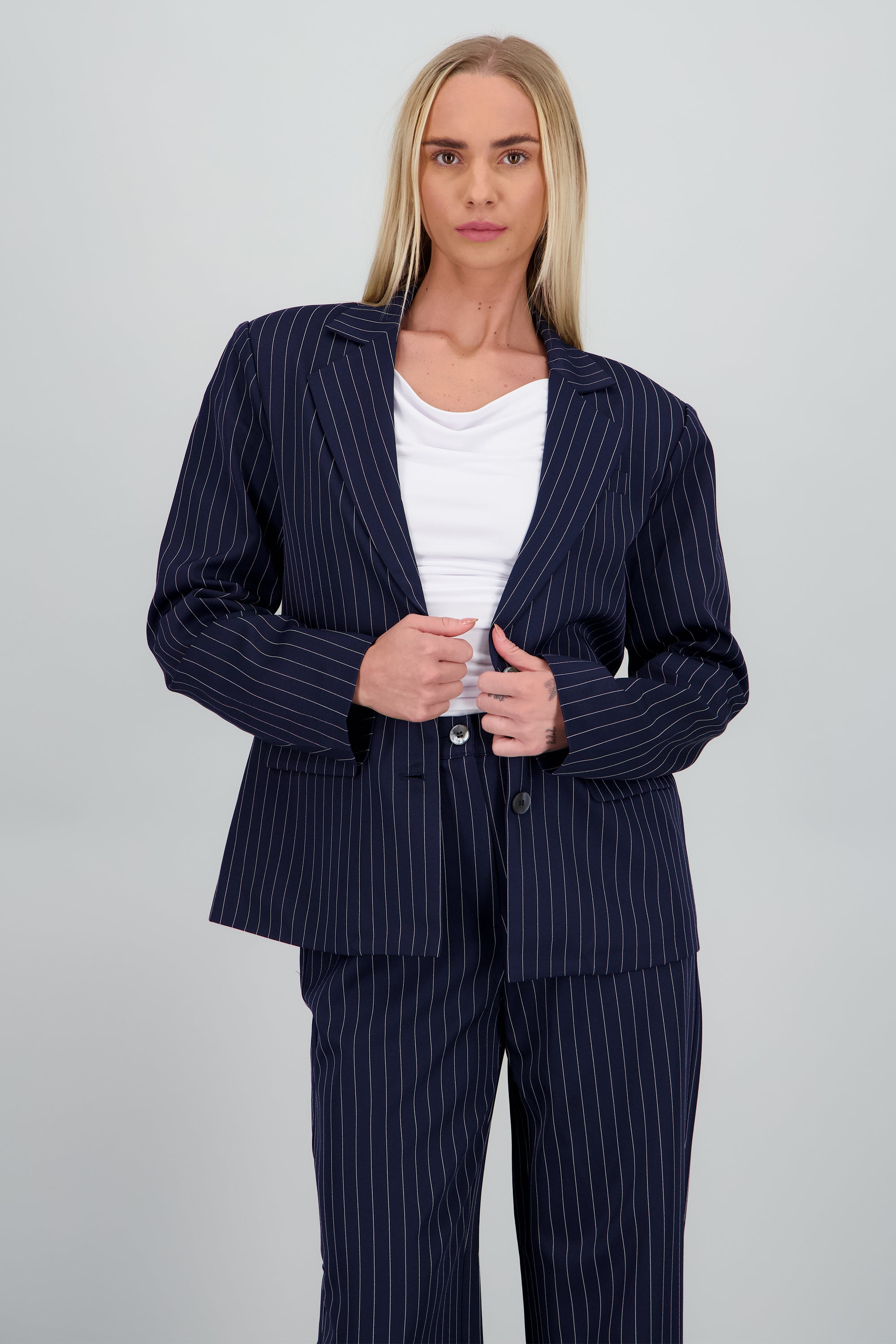 Blazer oversized de rayas MARINO COMBO