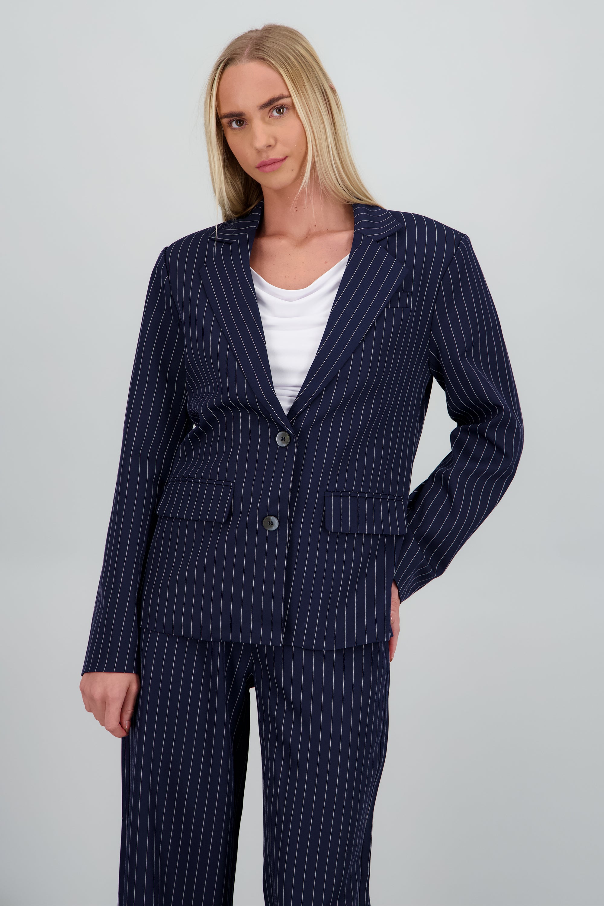 Blazer oversized de rayas MARINO COMBO