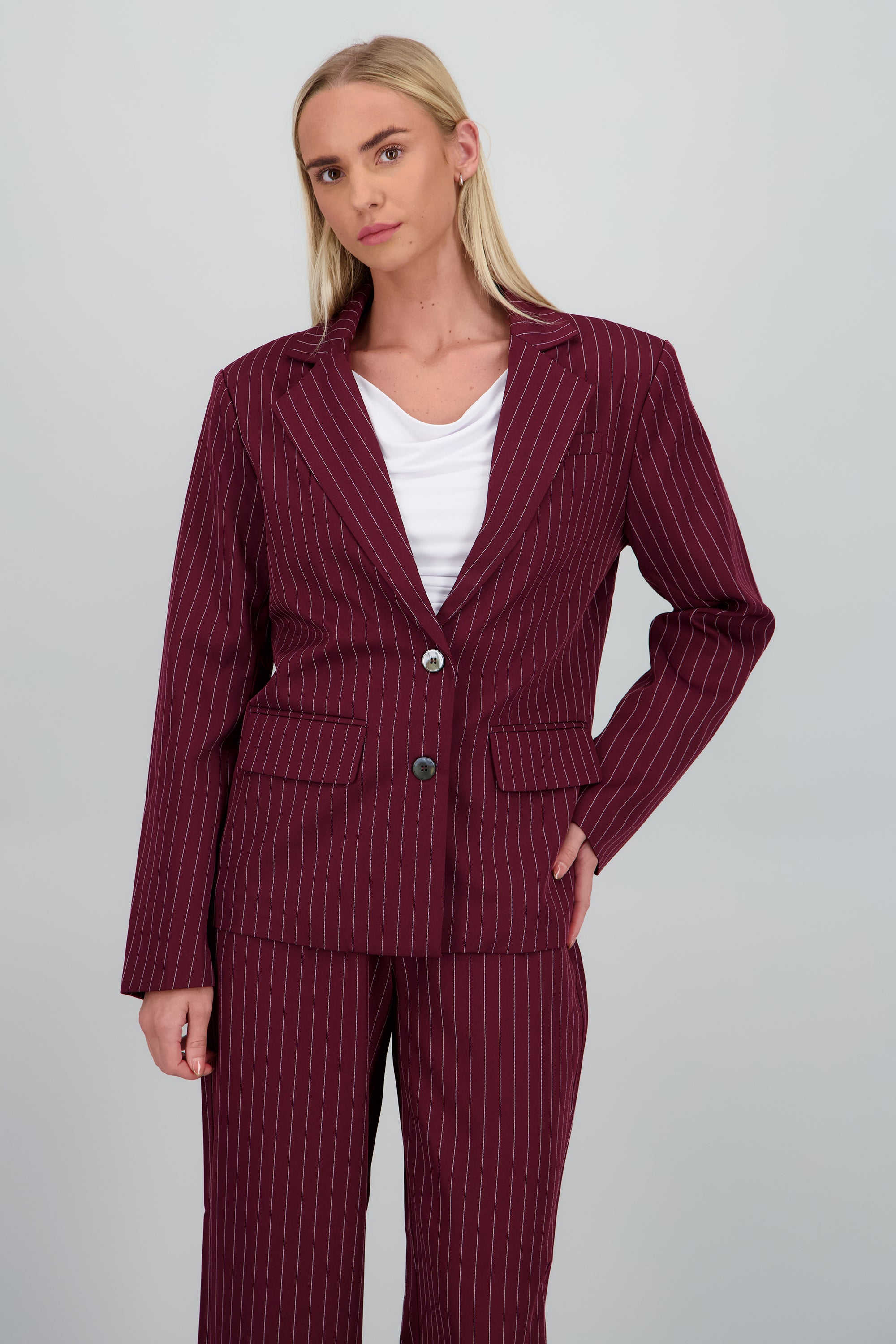 Blazer oversized de rayas CIRUELA