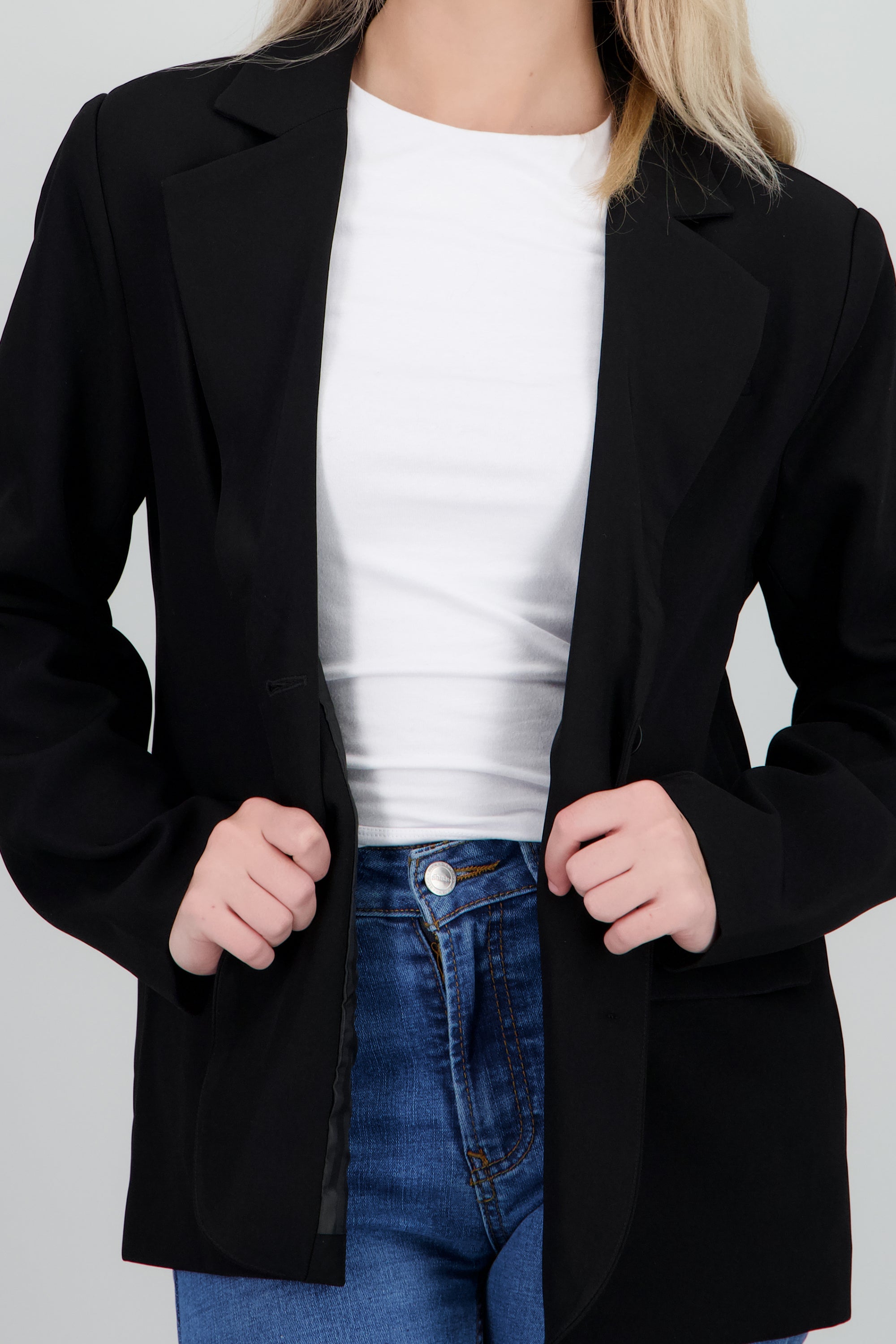 Blazer liso oversized NEGRO