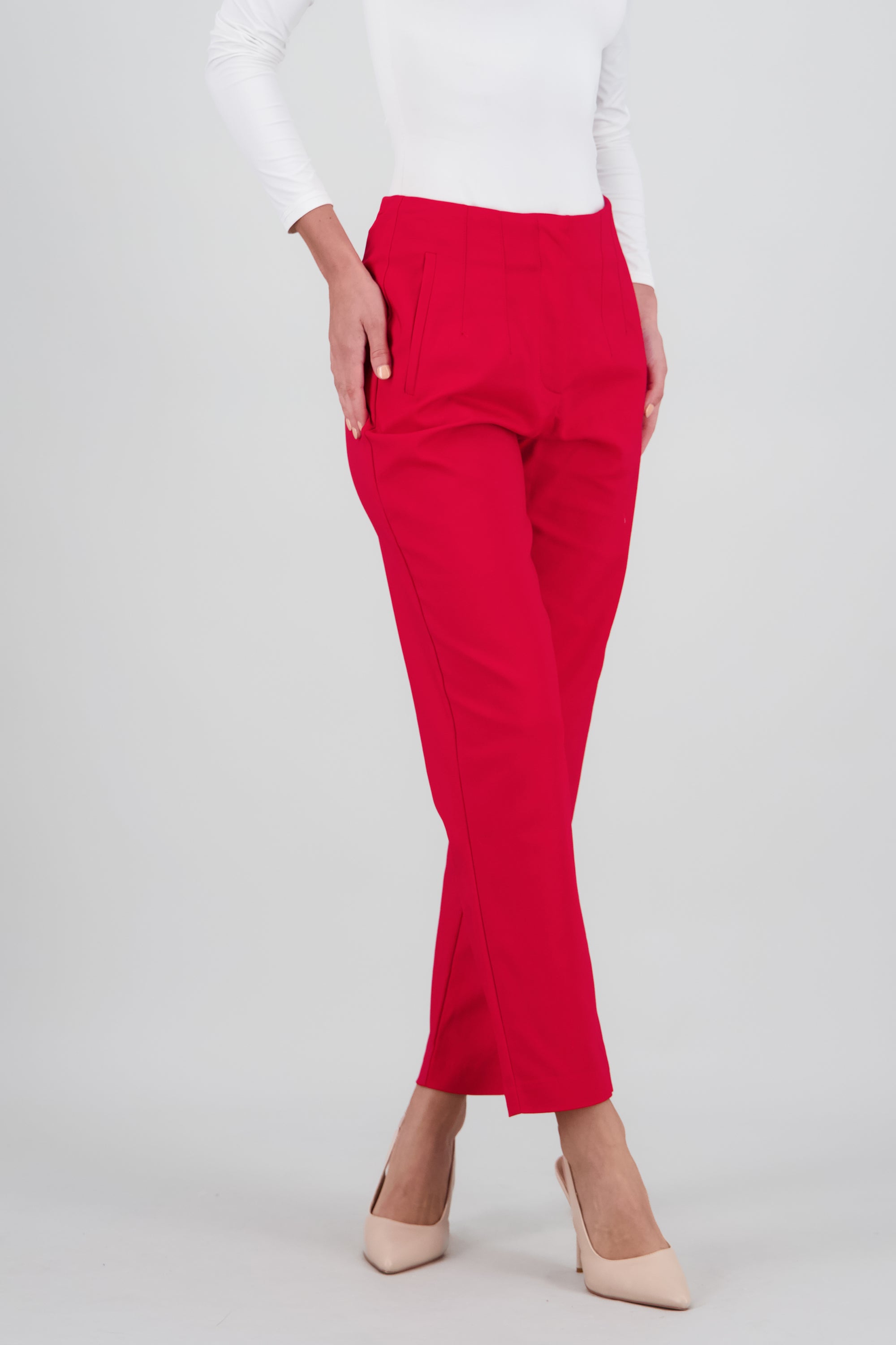 Pantalon liso bolsas ROJO