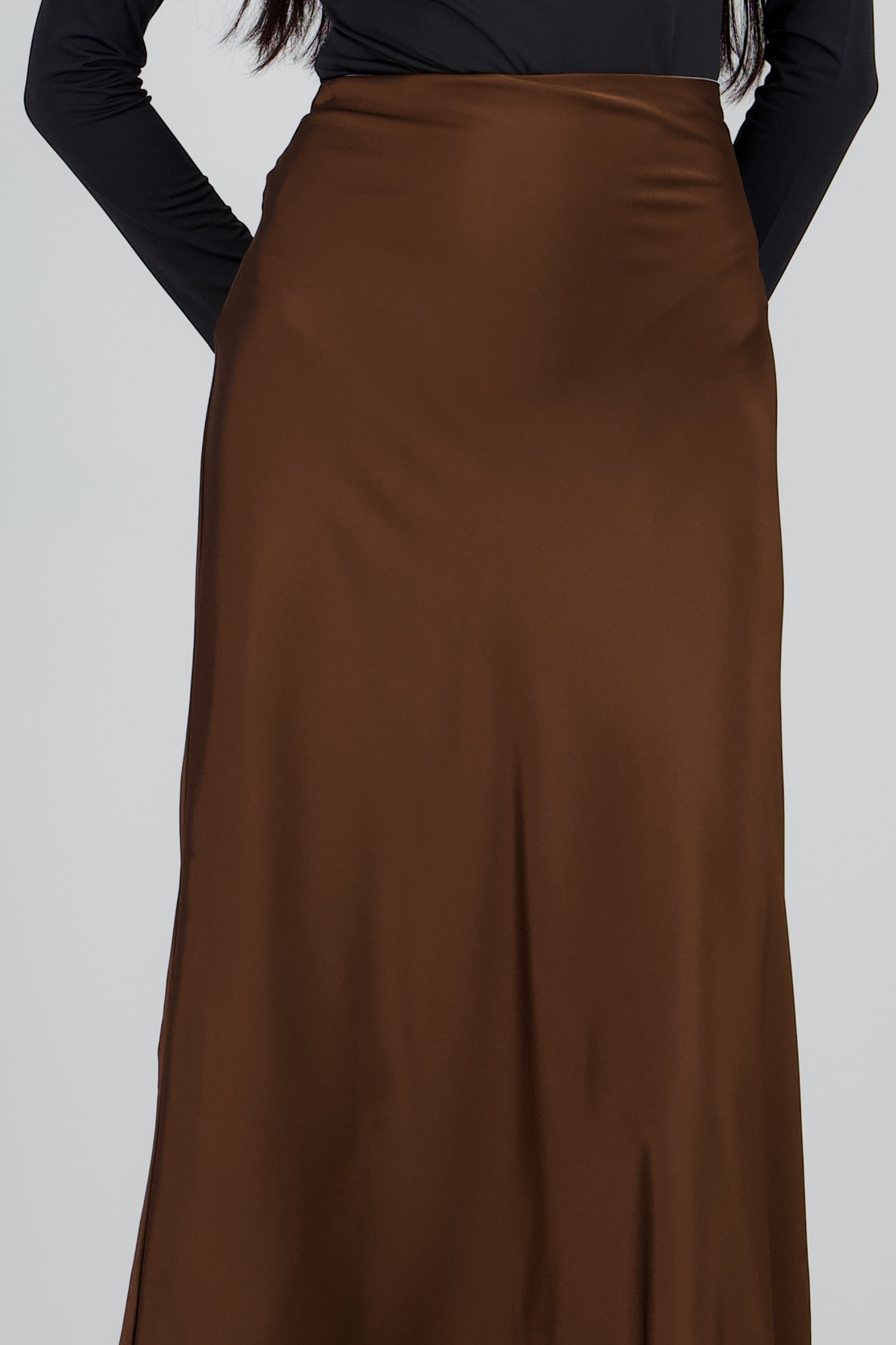 Falda midi satin abertura CAFE