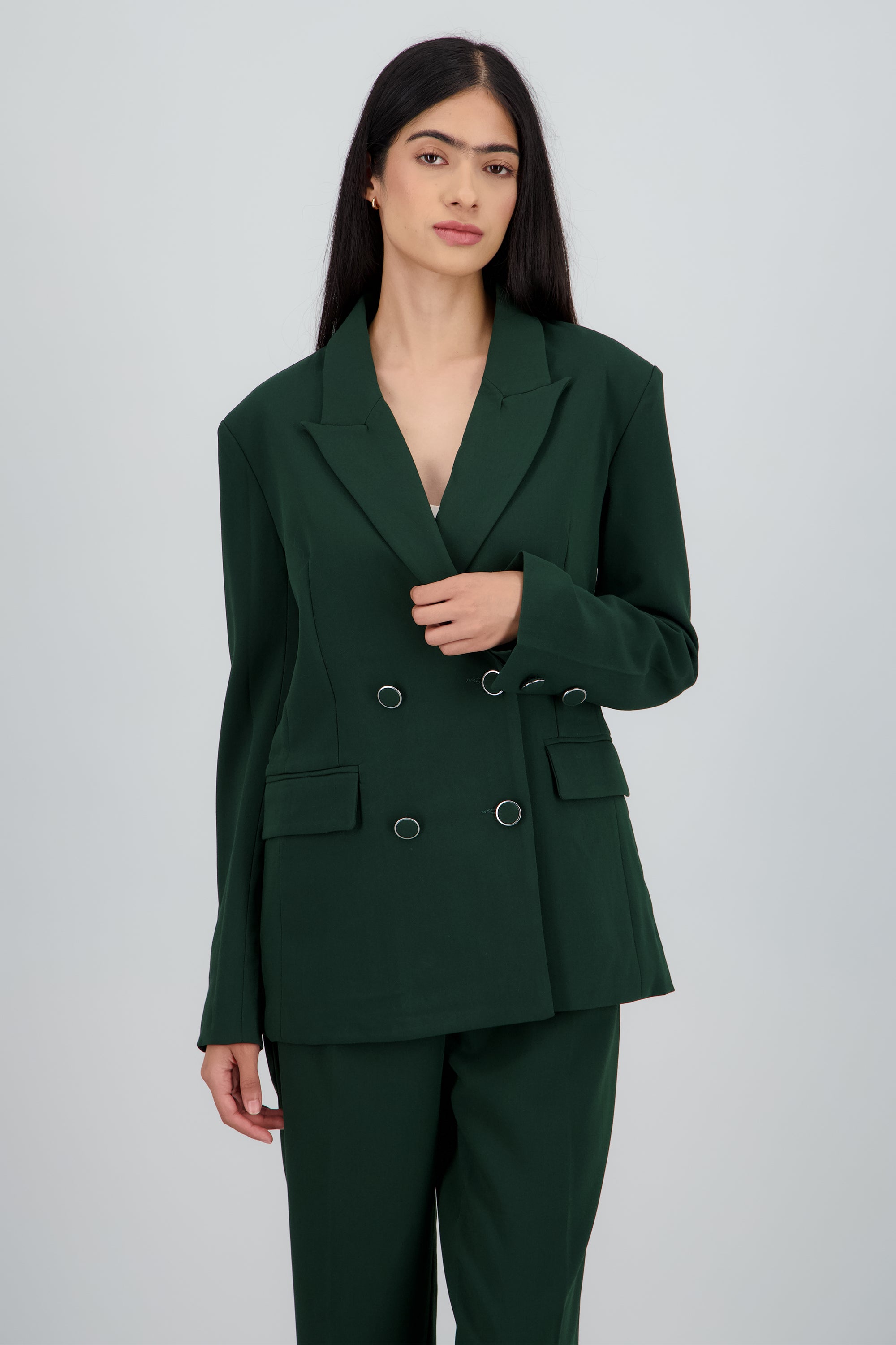 Saco sastreado liso VERDE