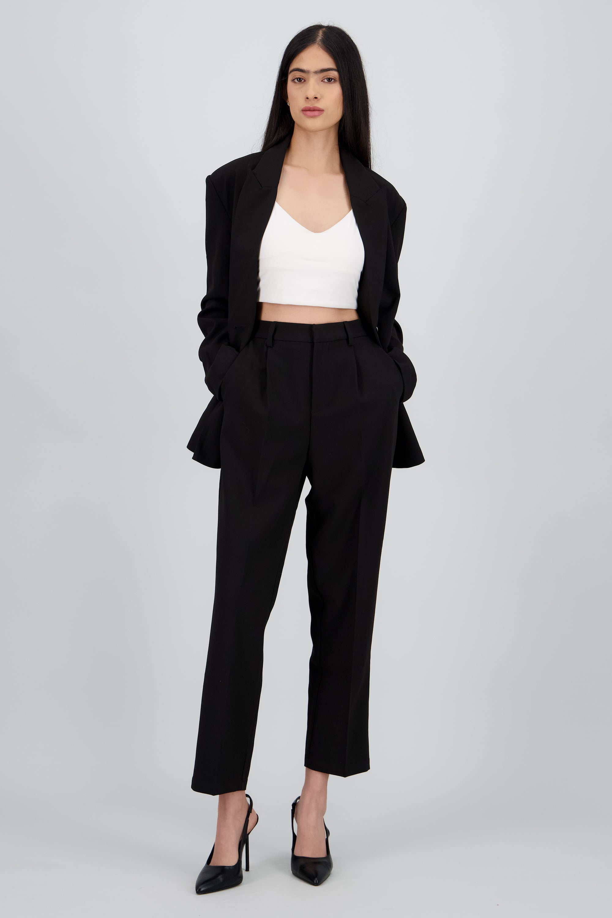 Pantalon sastreado liso NEGRO