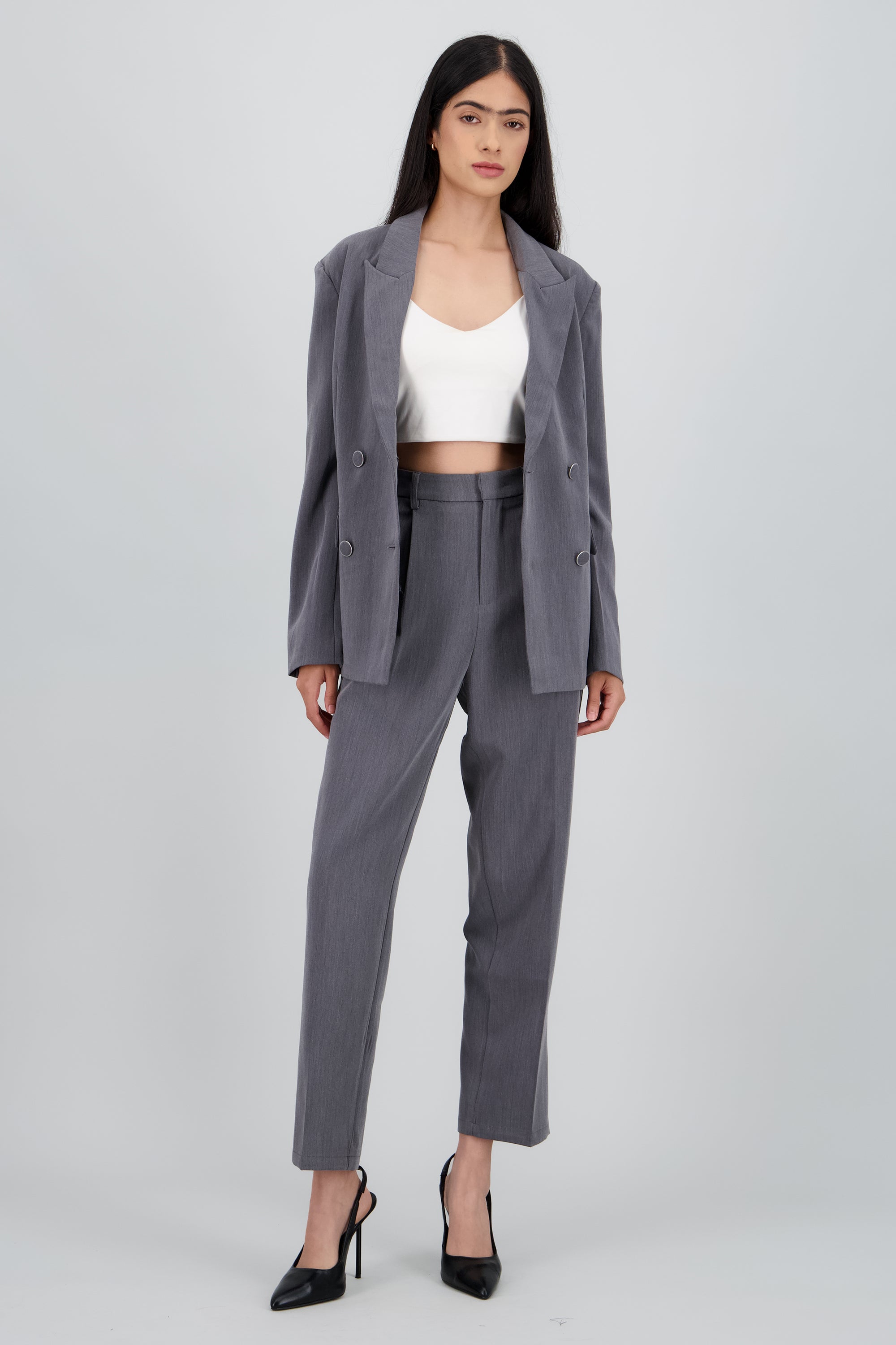 Pantalon sastreado liso GRIS