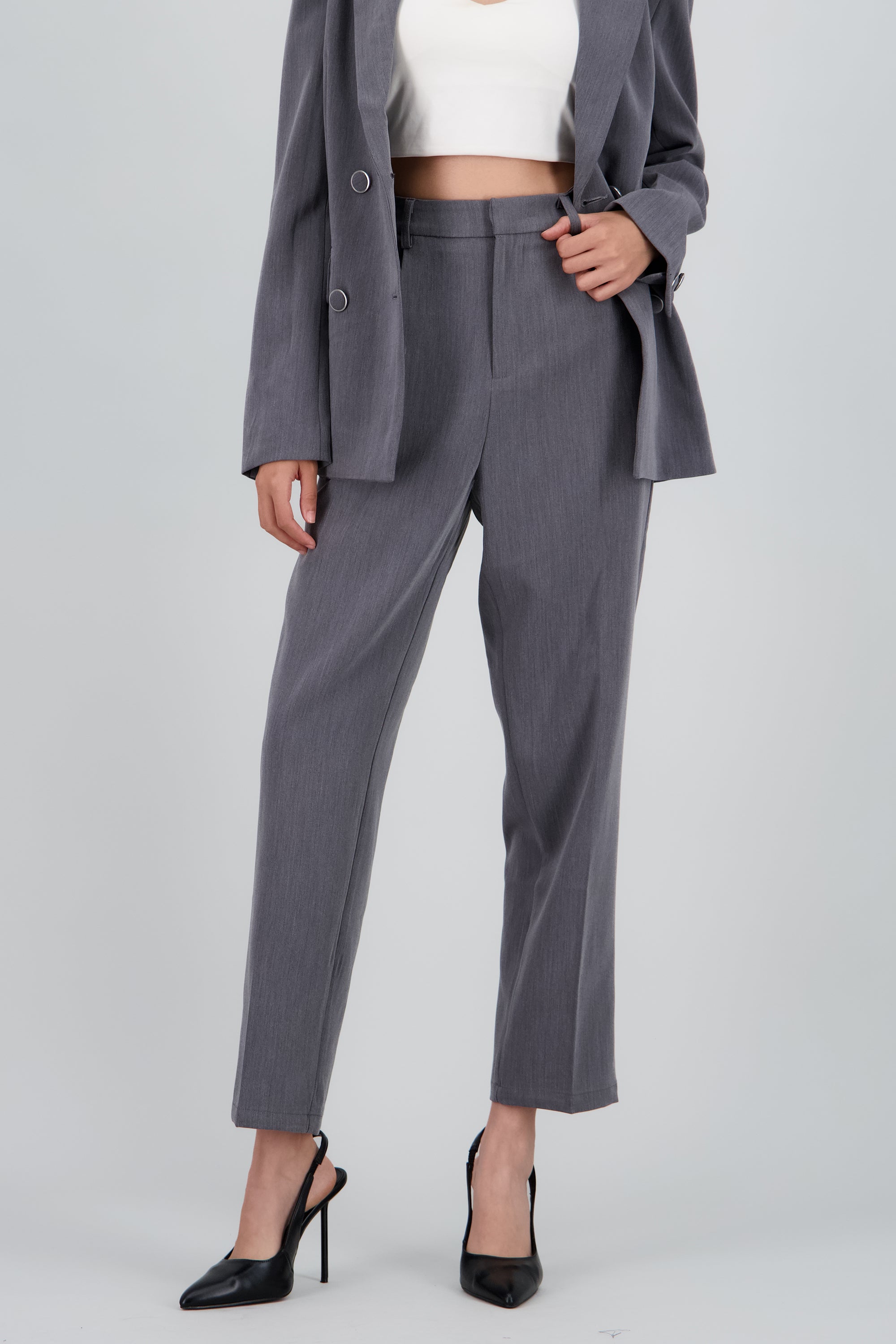 Pantalon sastreado liso GRIS