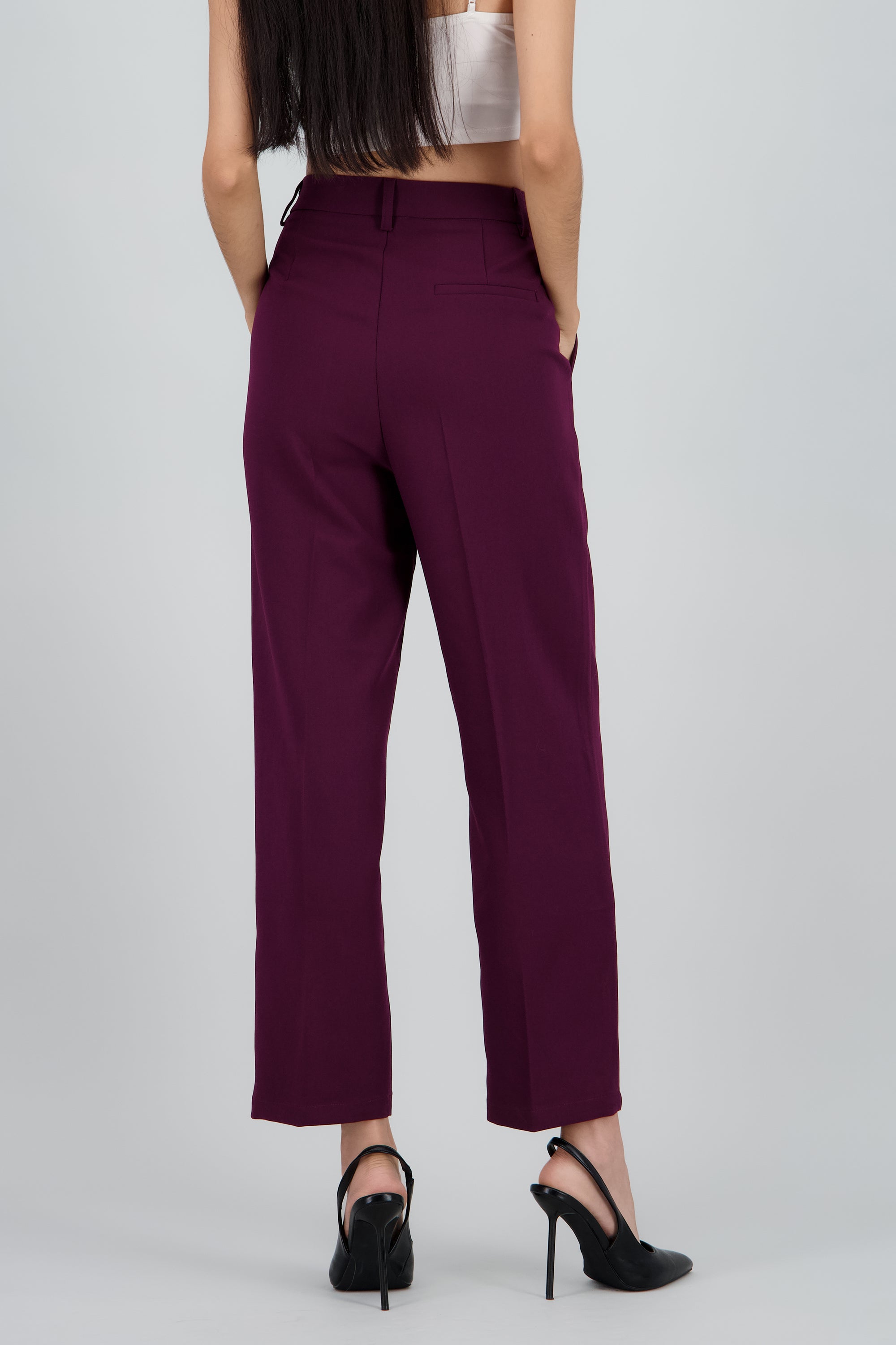Pantalon sastreado liso VINO