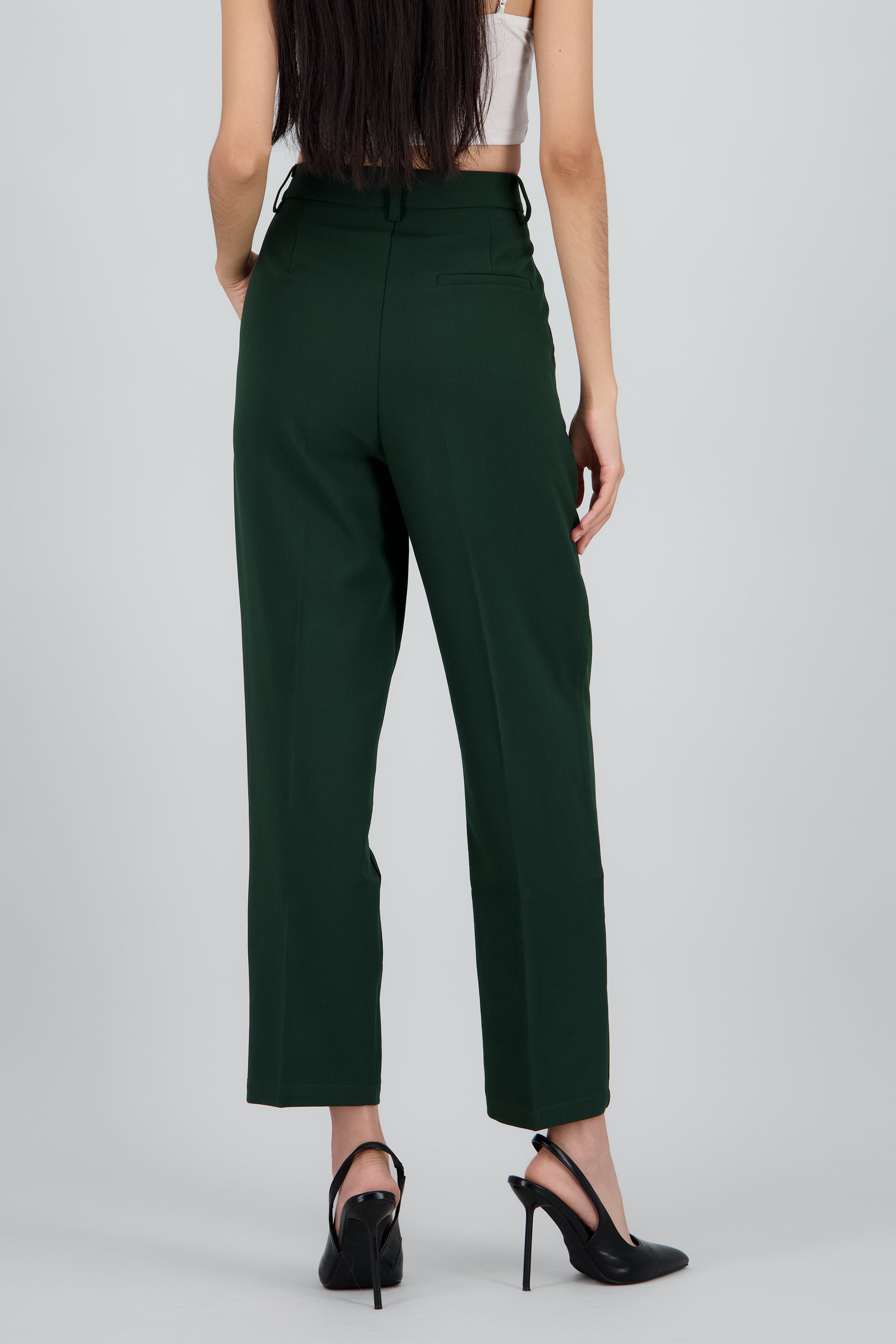 Pantalon sastreado liso VERDE