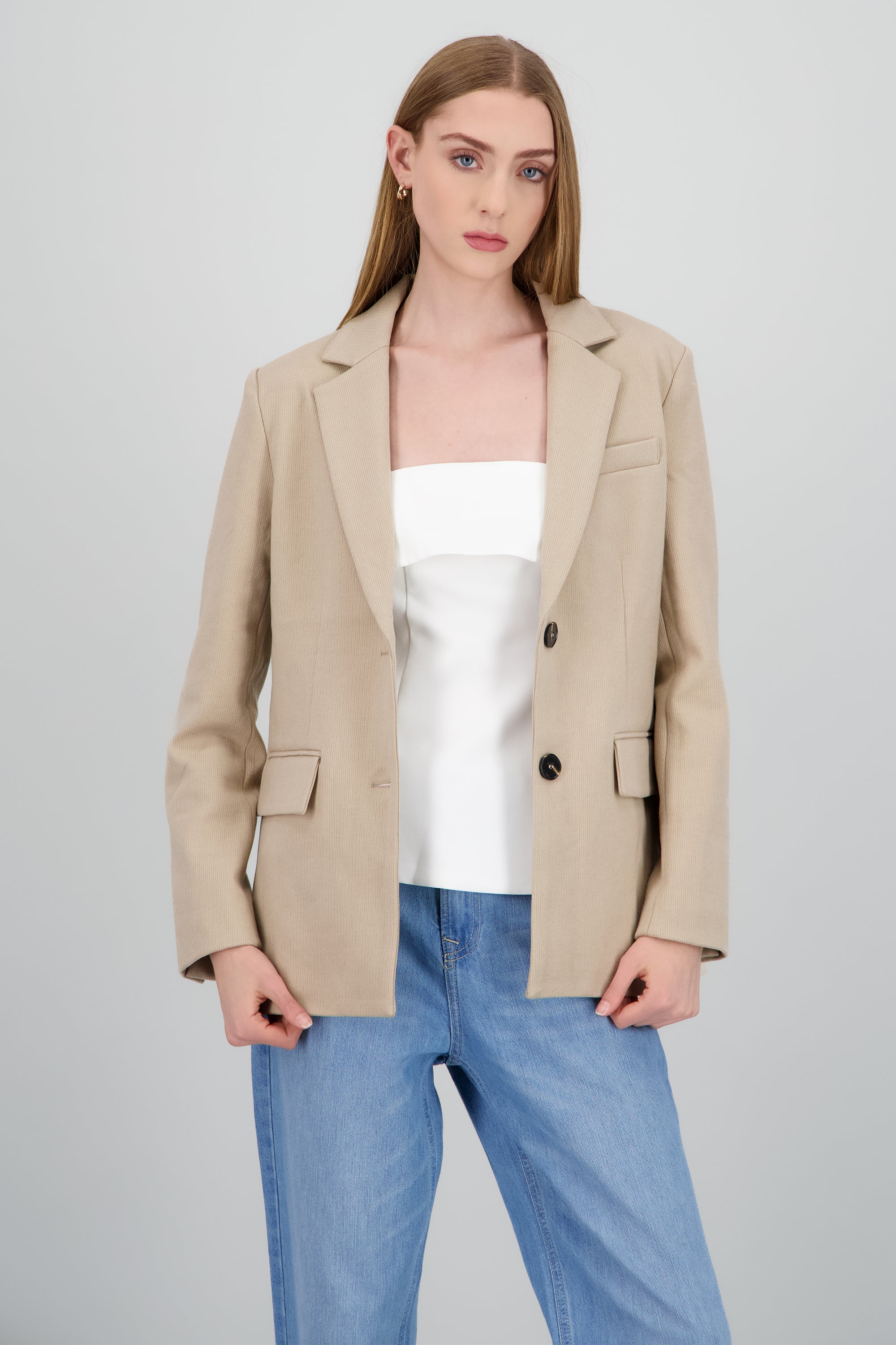 Saco oversized detalle textura BEIGE