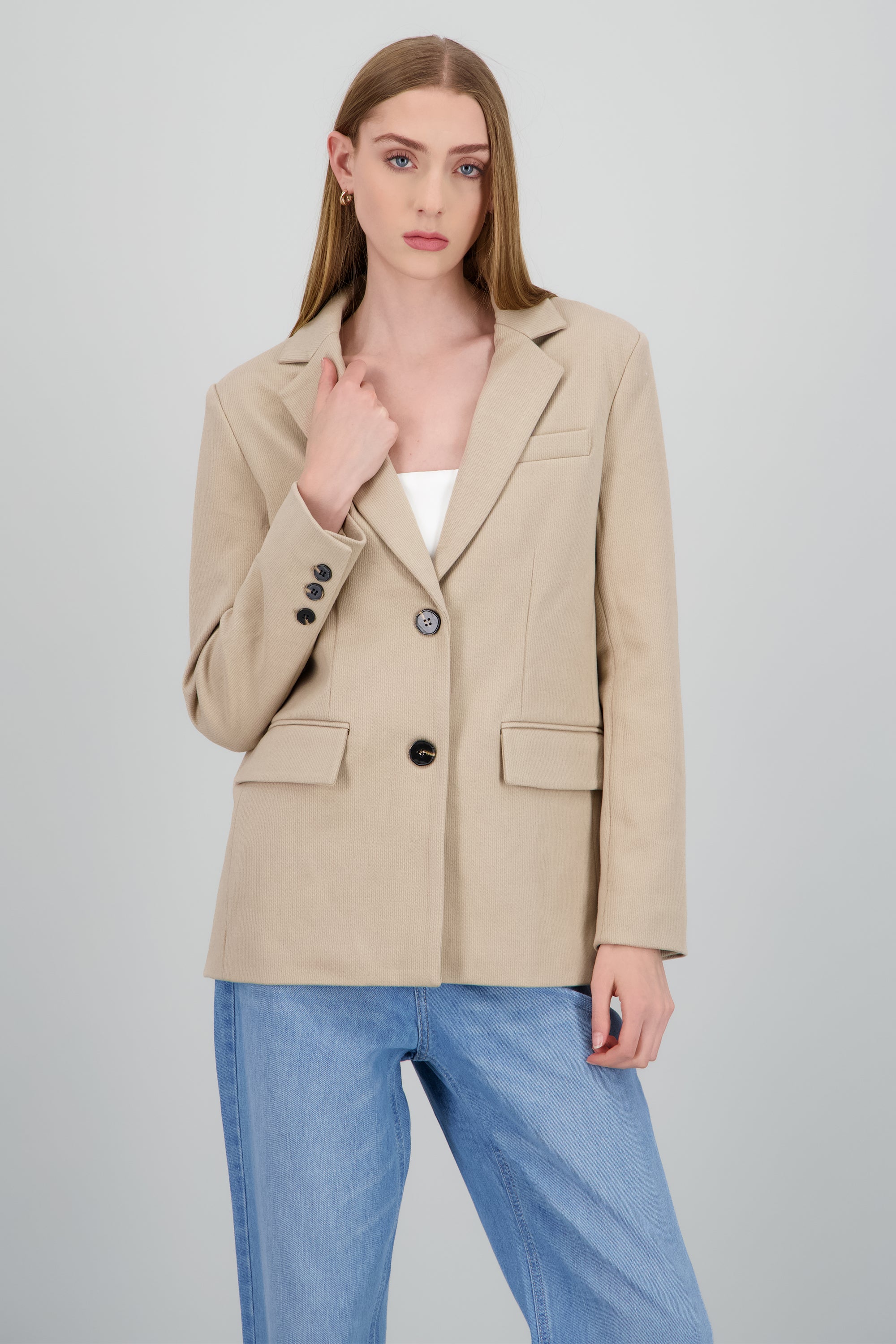 Saco oversized detalle textura BEIGE