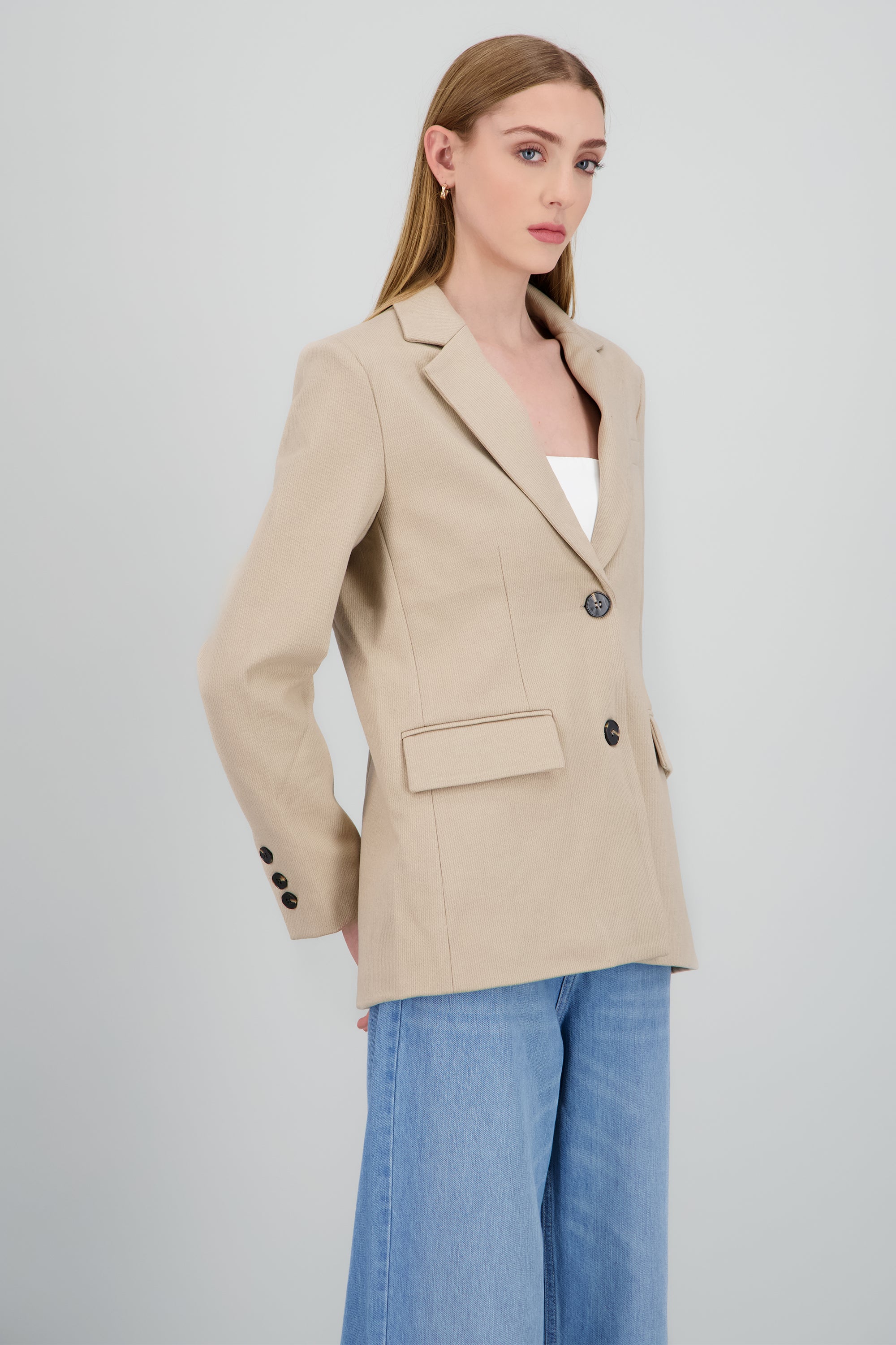 Saco oversized detalle textura BEIGE