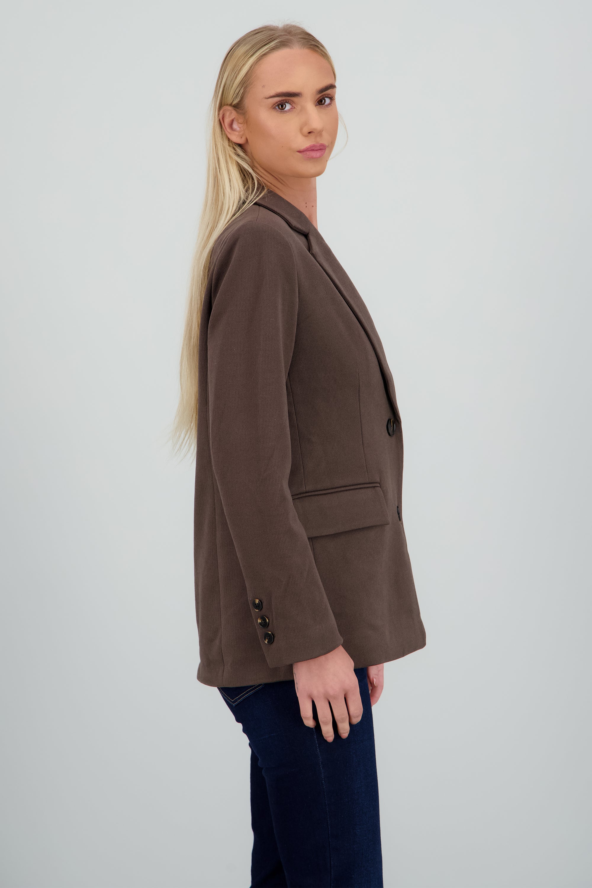 Saco oversized detalle textura CHOCOLATE