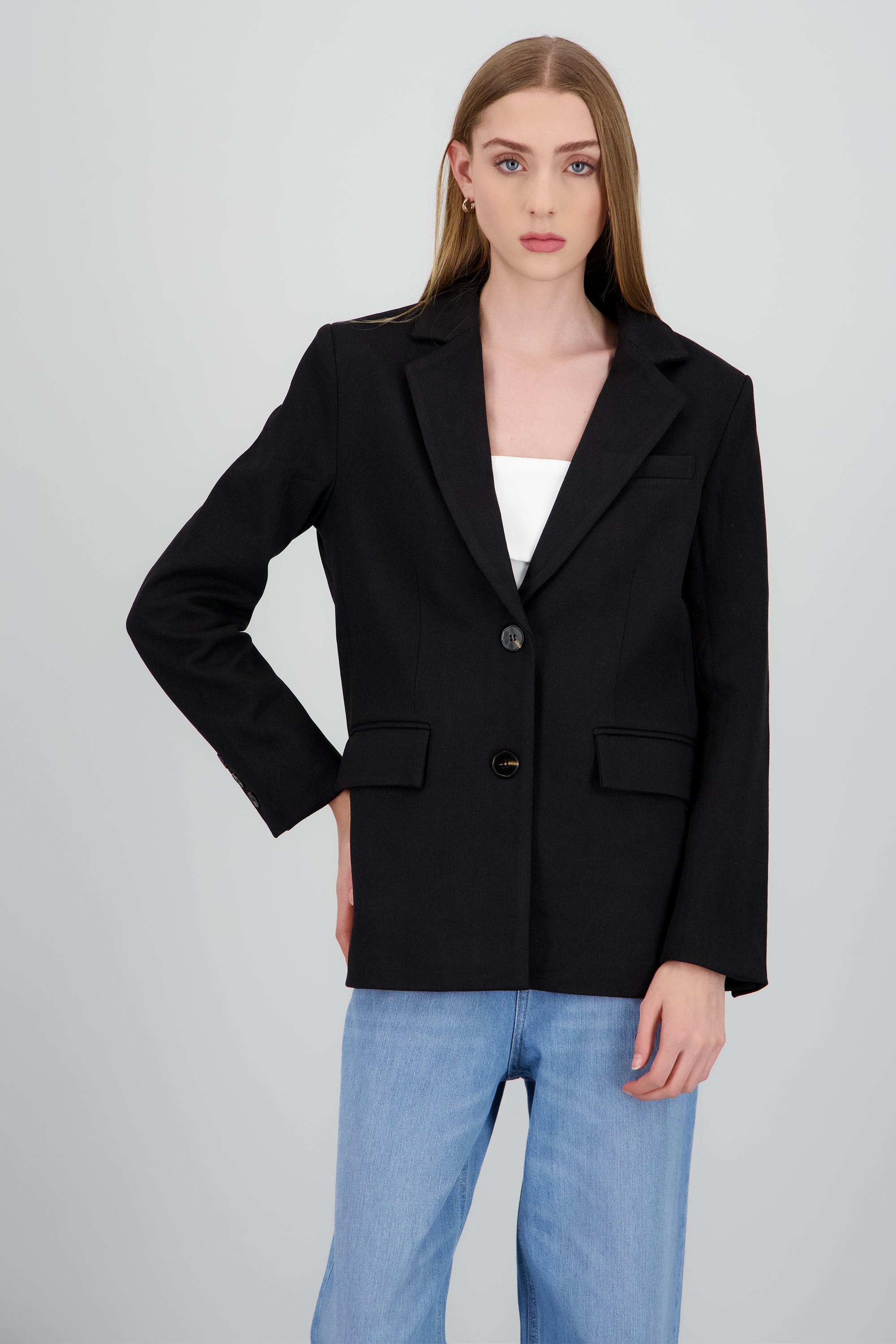 Saco oversized detalle textura NEGRO