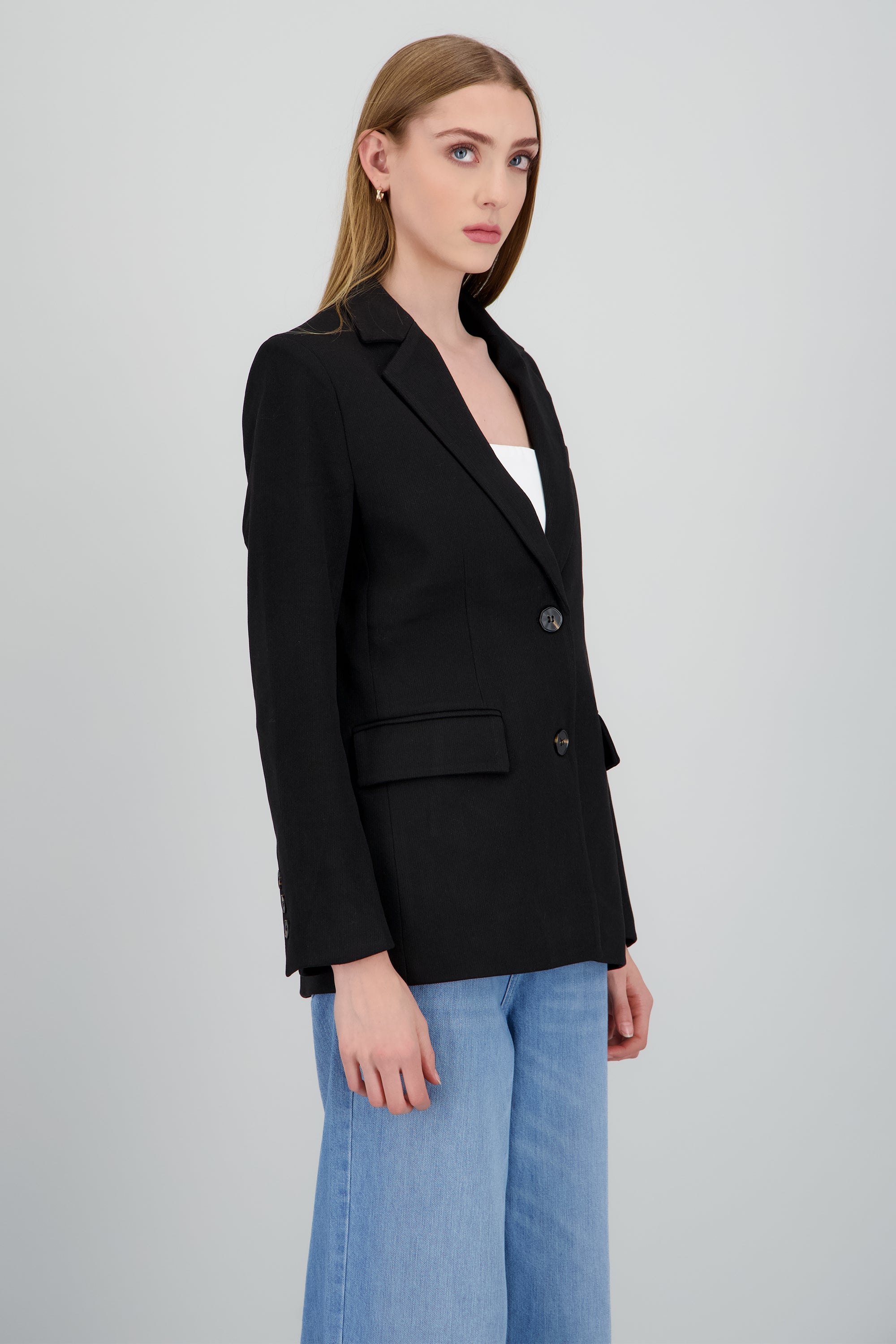 Saco oversized detalle textura NEGRO