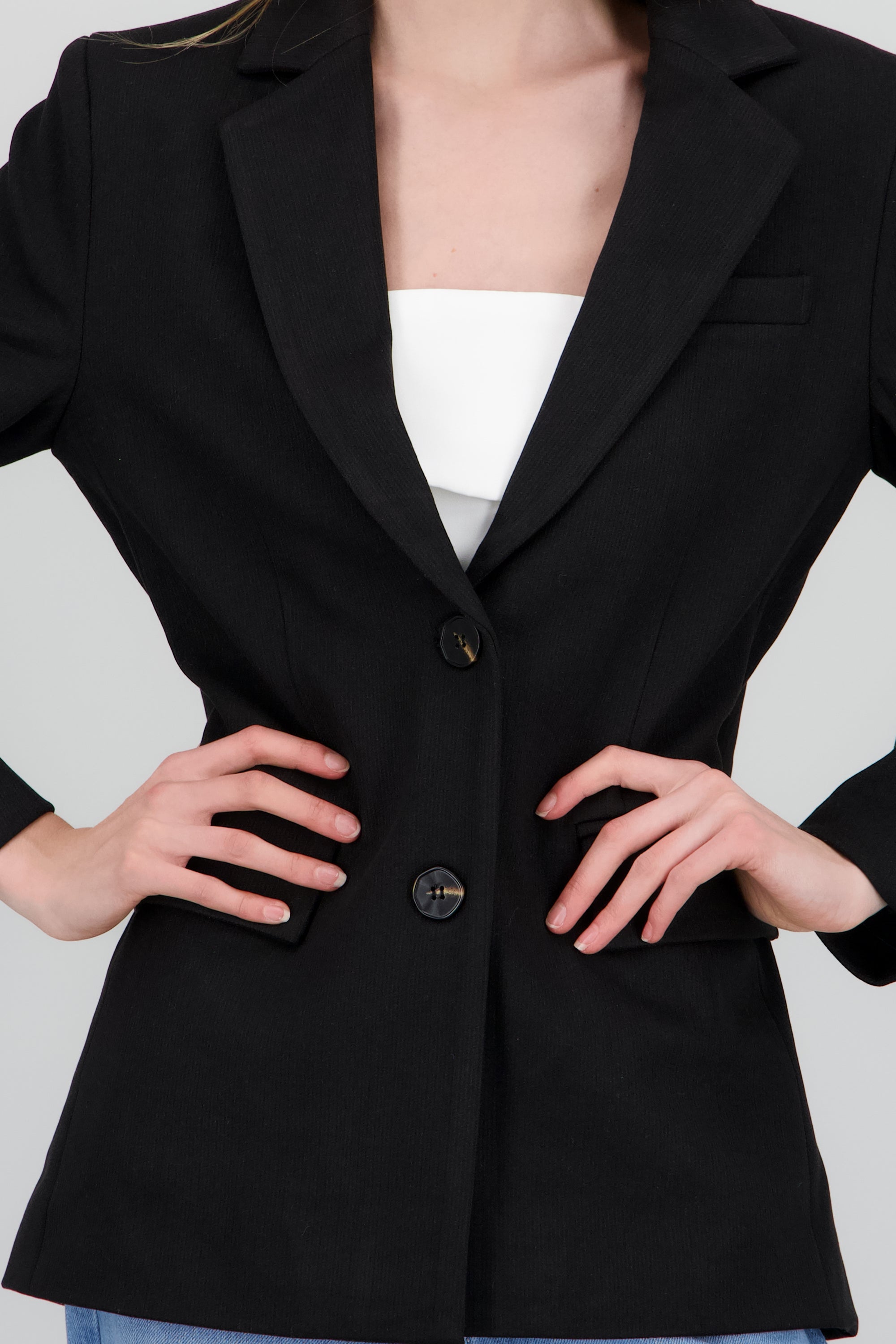 Saco oversized detalle textura NEGRO