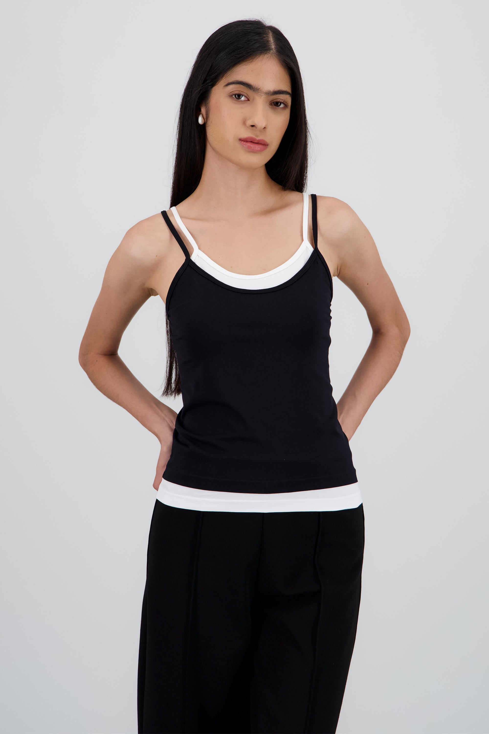 Top doble tirantes NEGRO COMBO