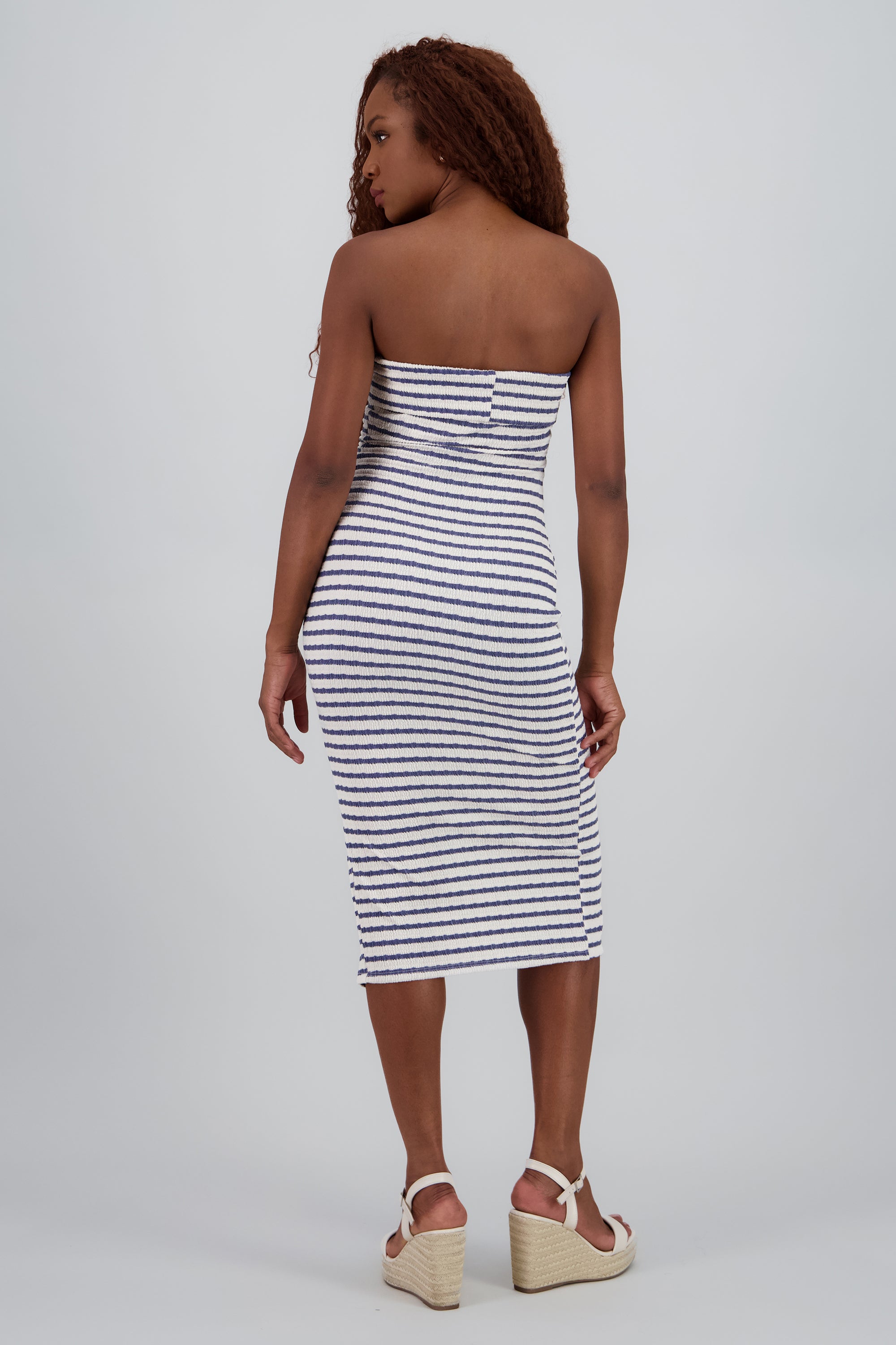 Vestido strapless rayas MARINO COMBO