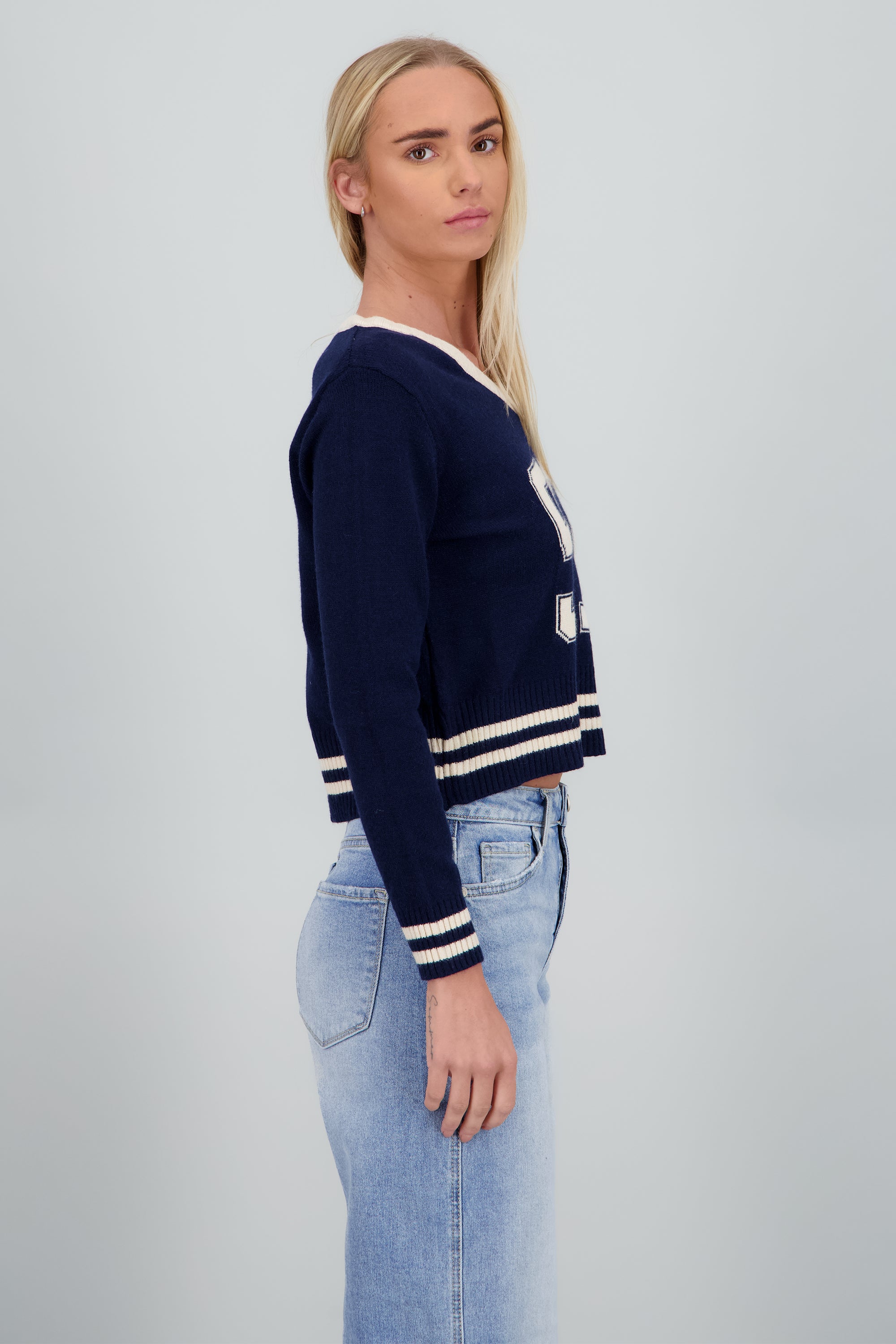 Sueter numero tejido MARINO COMBO