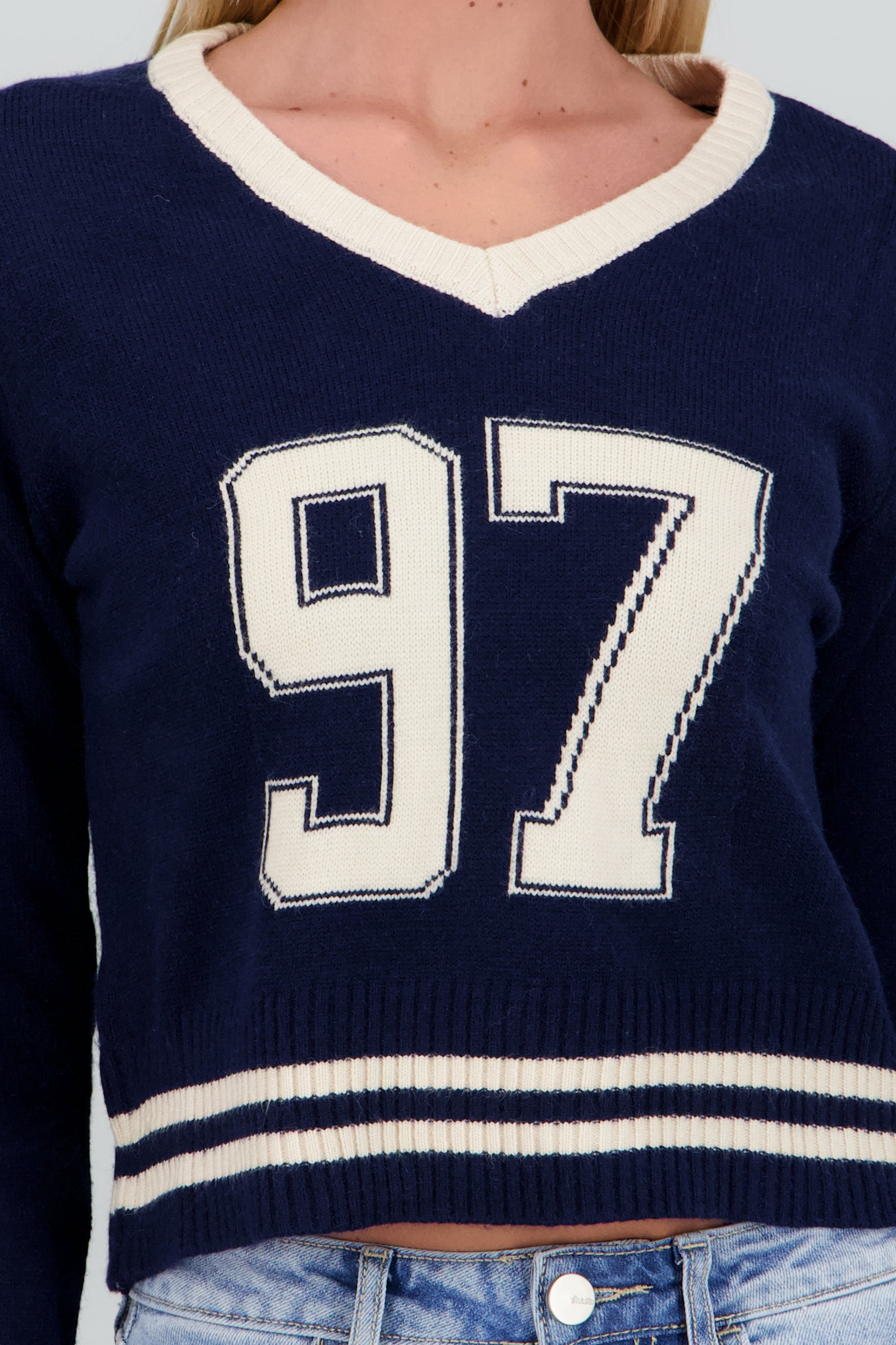 Sueter numero tejido MARINO COMBO