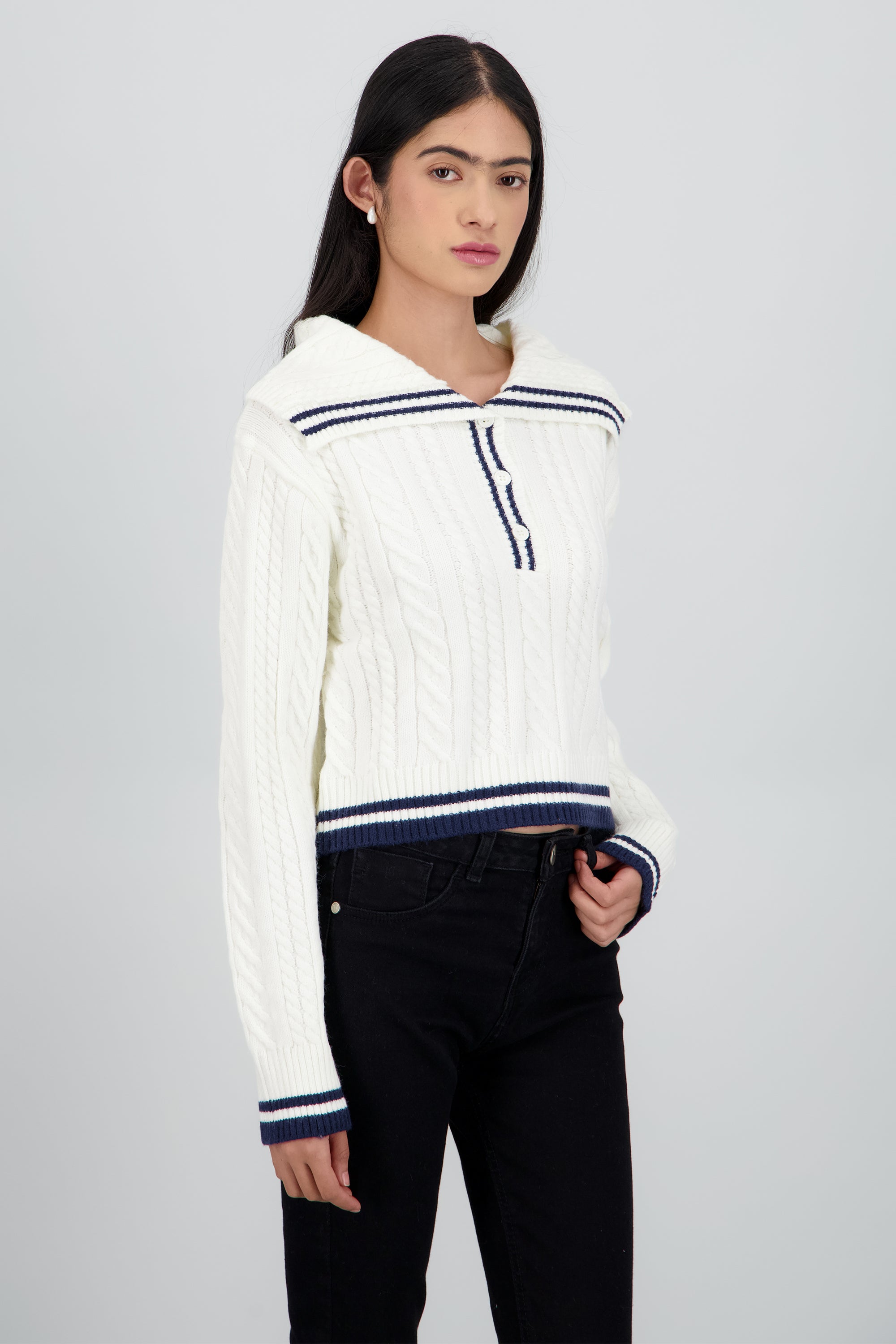 Sueter contraste liso MARINO COMBO