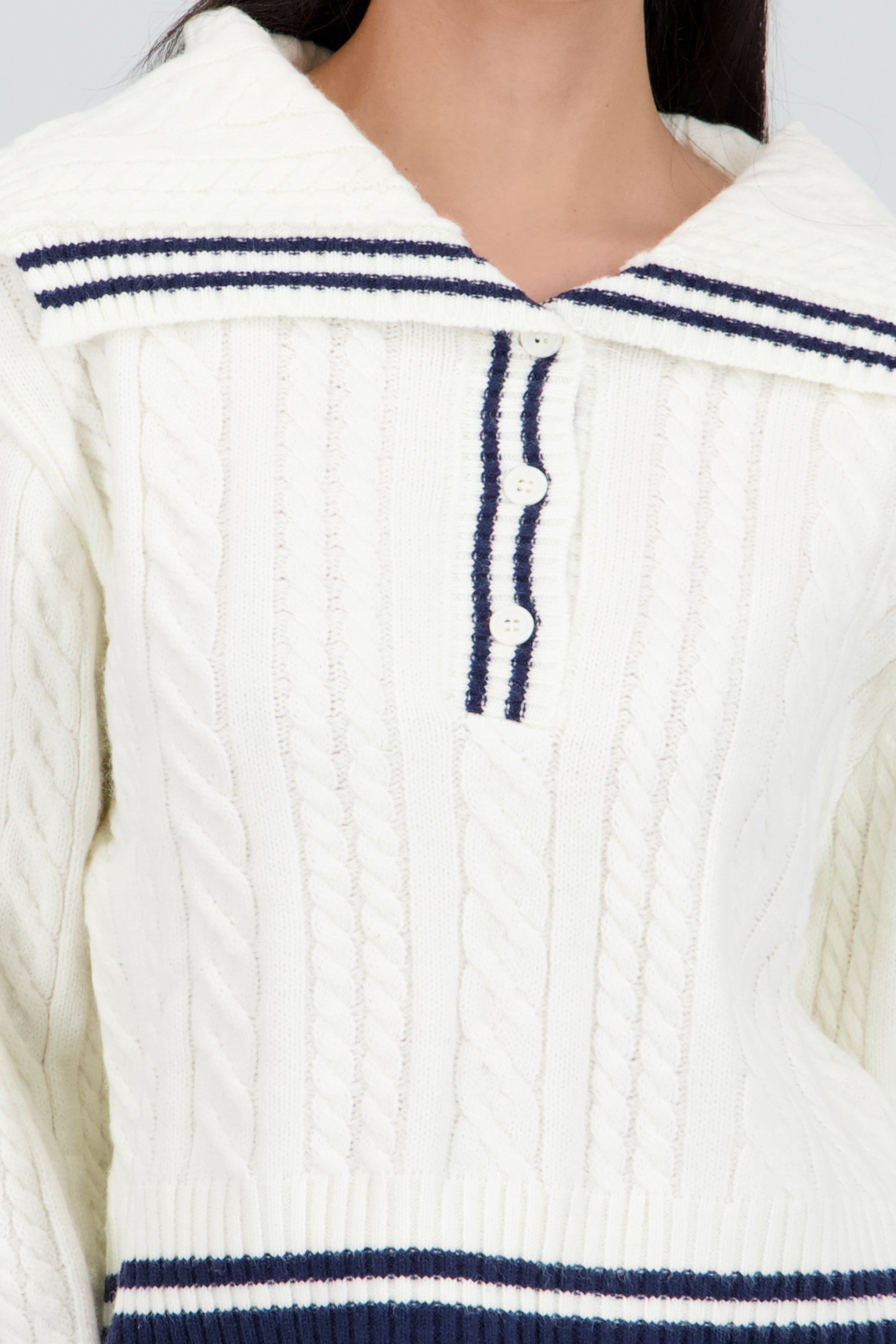 Sueter contraste liso MARINO COMBO