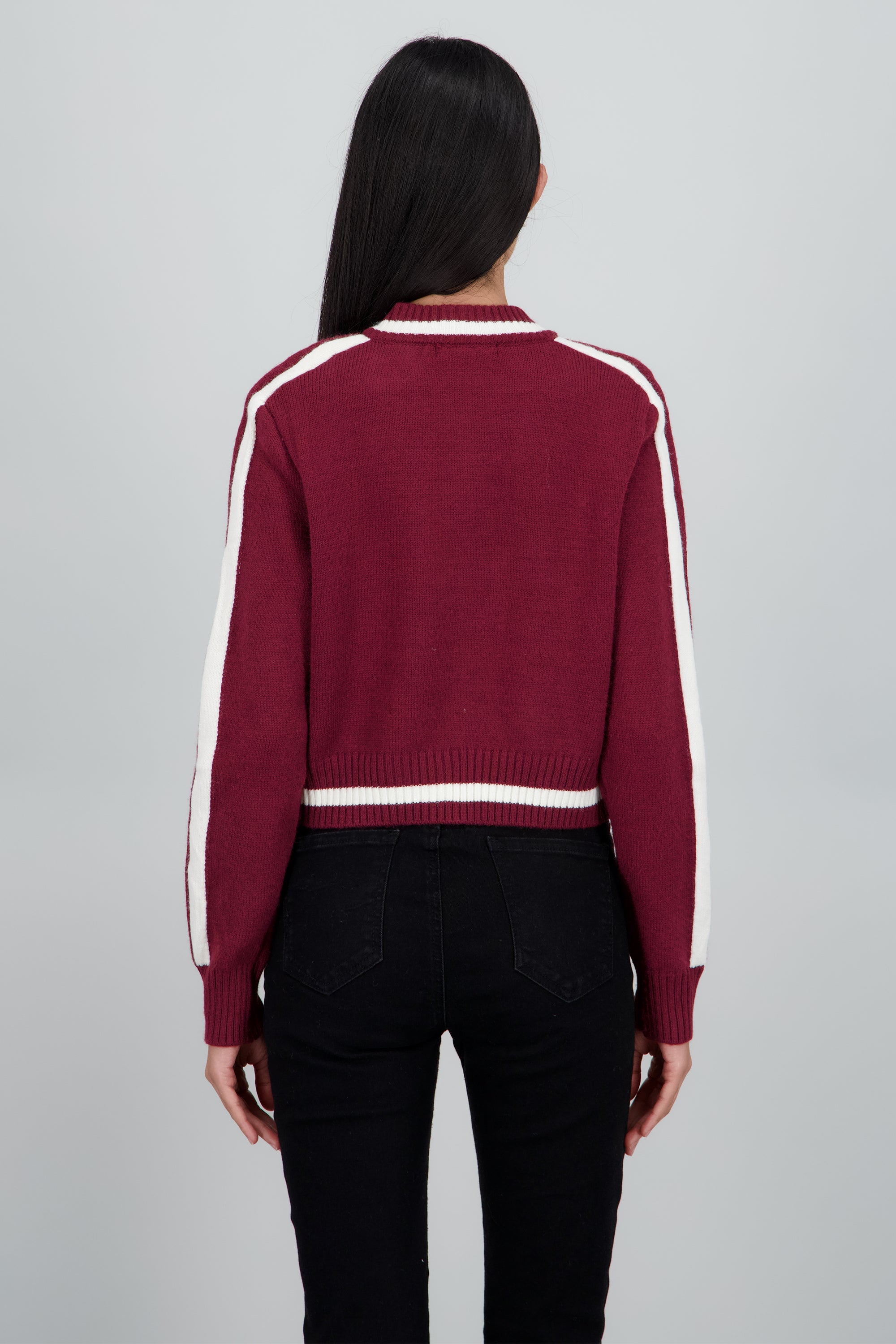 Cardigan con numero contraste VINO COMBO