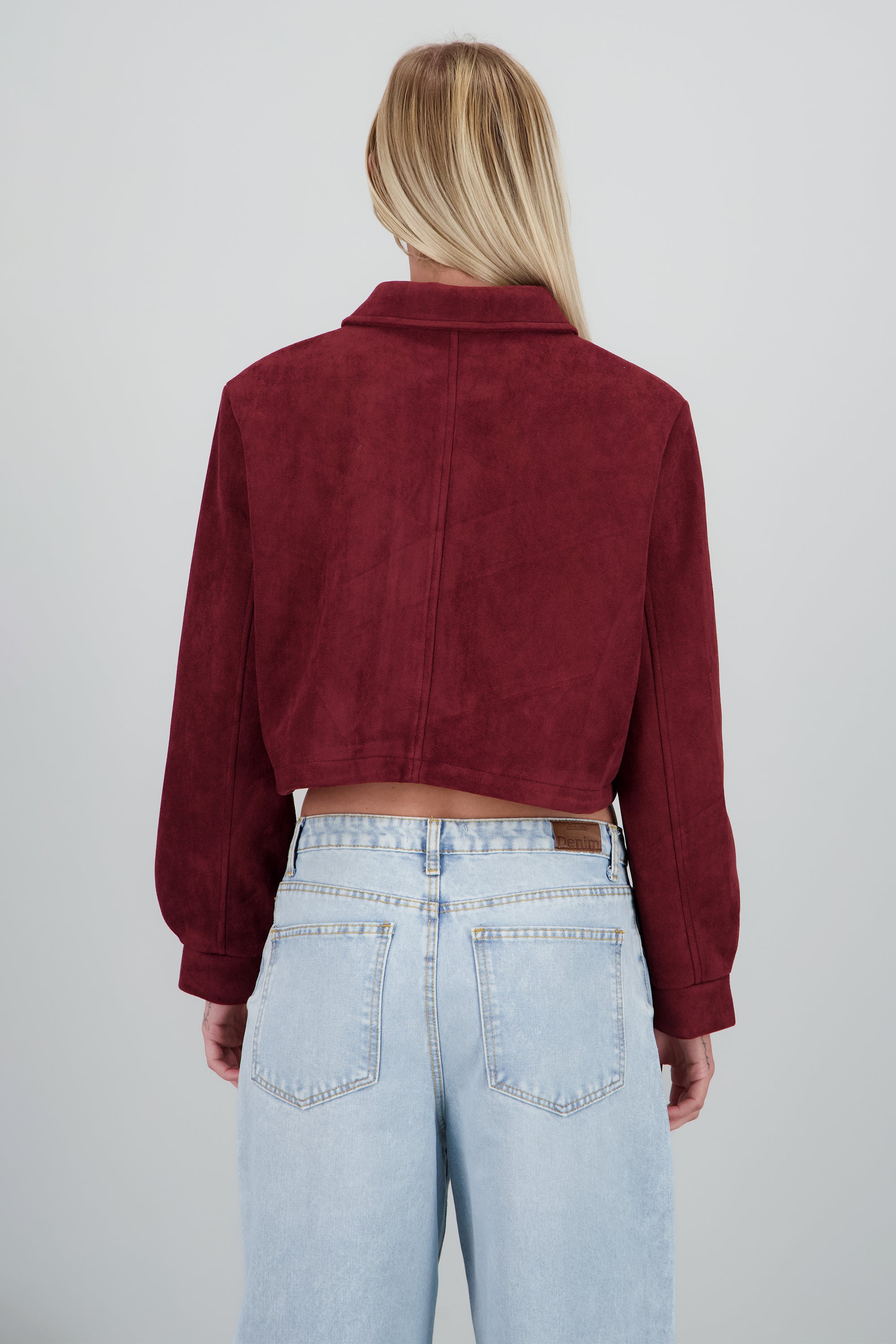 Chamarra lisa lisa cierre CIRUELA