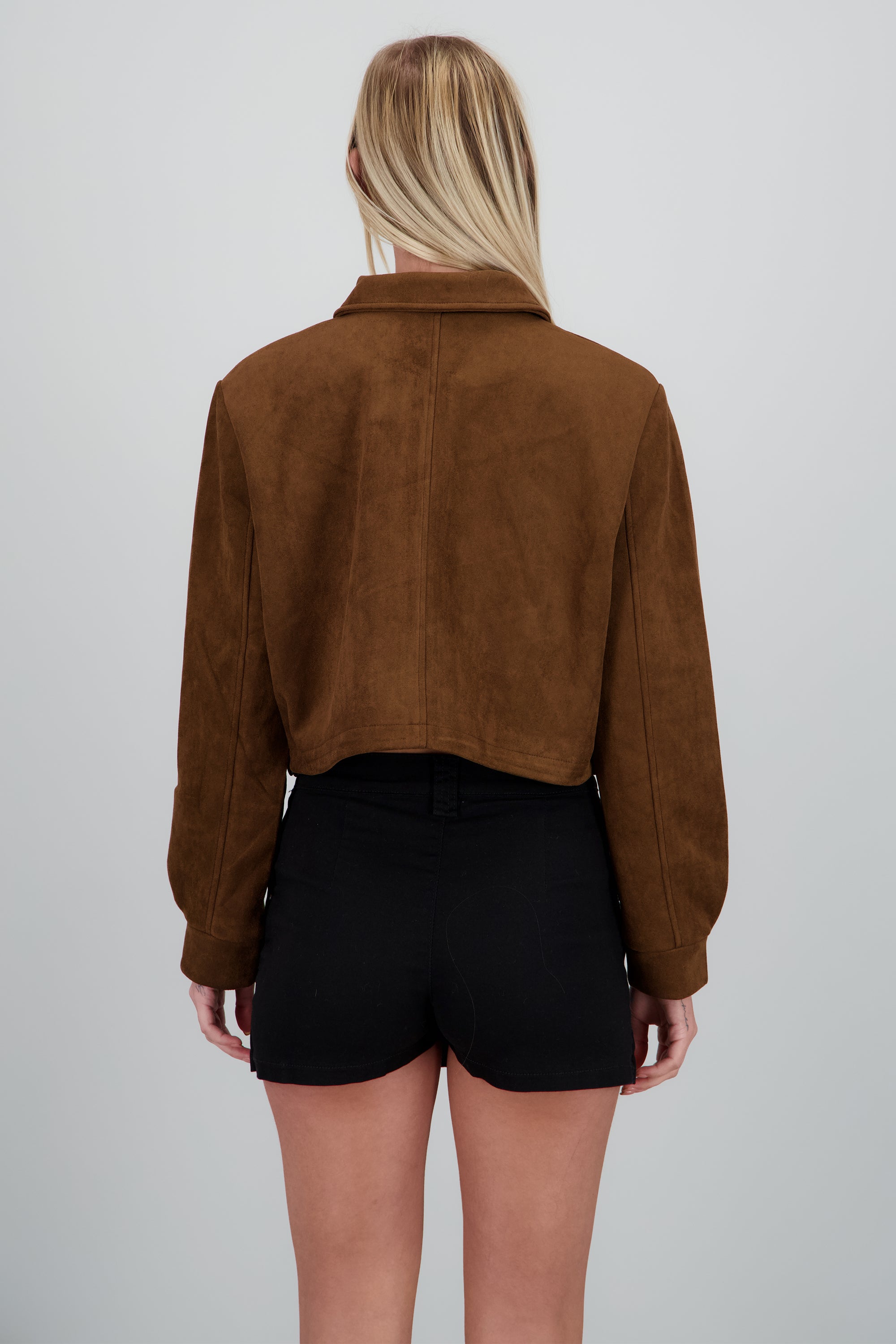 Chamarra lisa lisa cierre CHOCOLATE