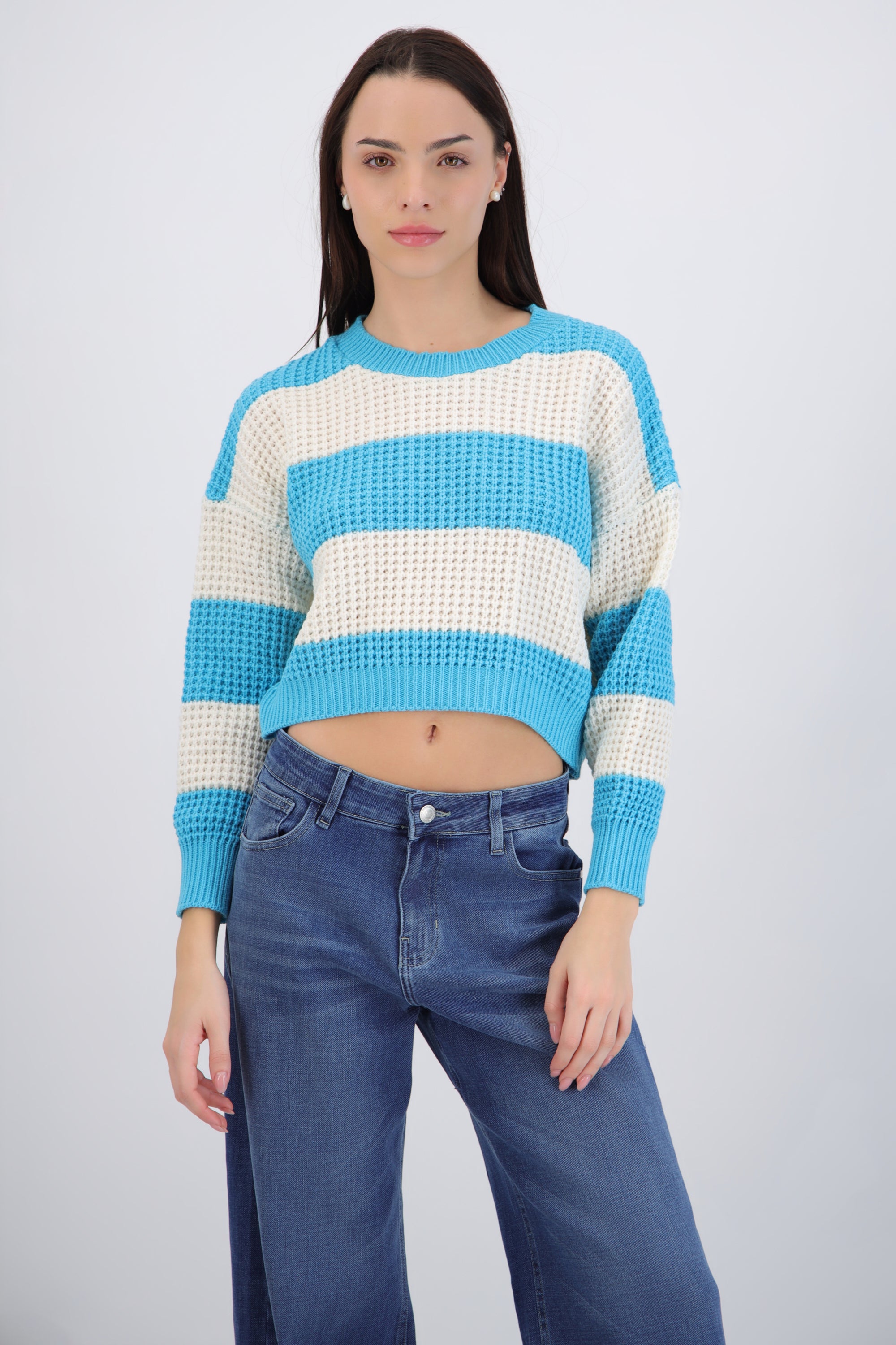 Sueter tejido ancho lineas