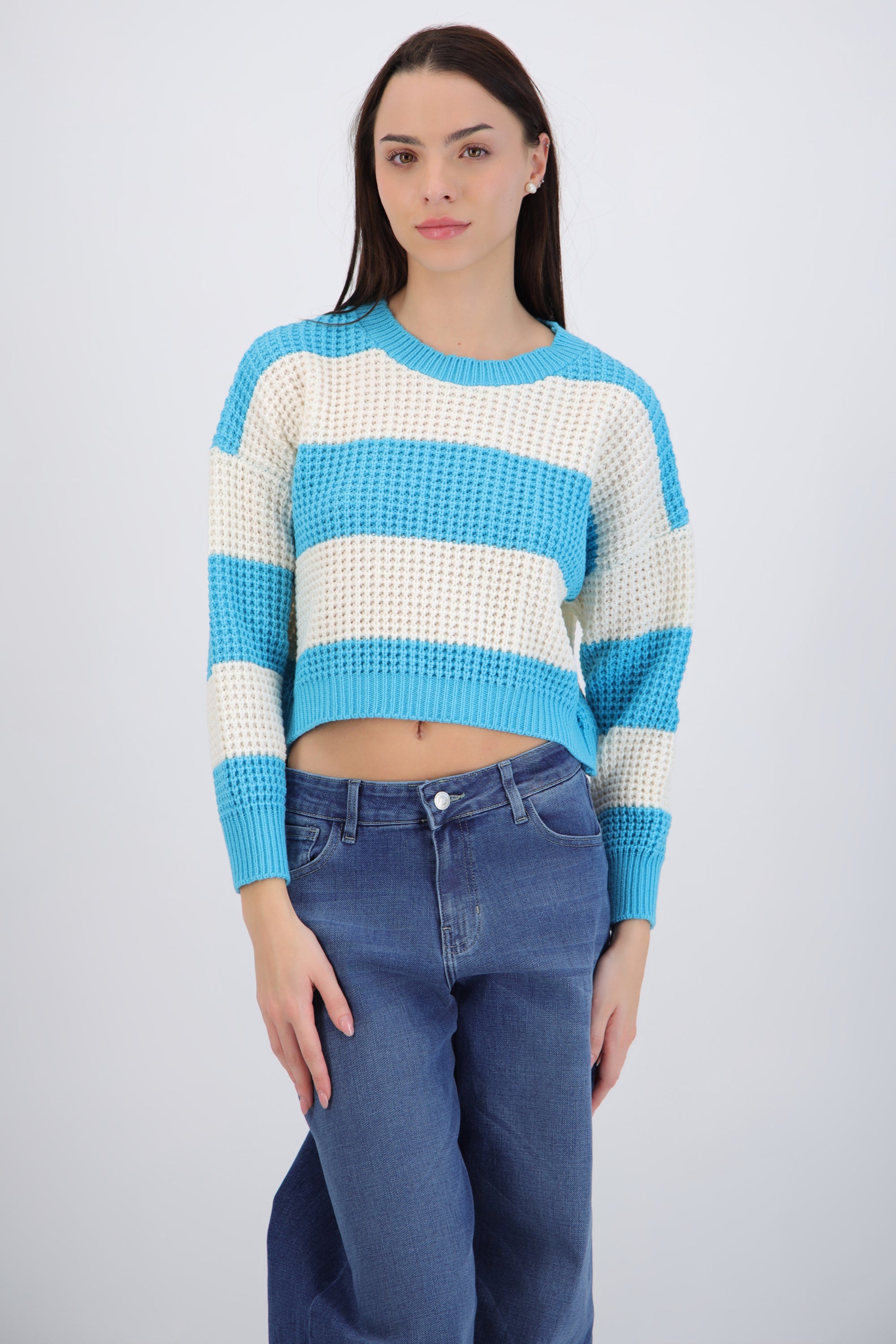 Sueter tejido ancho lineas