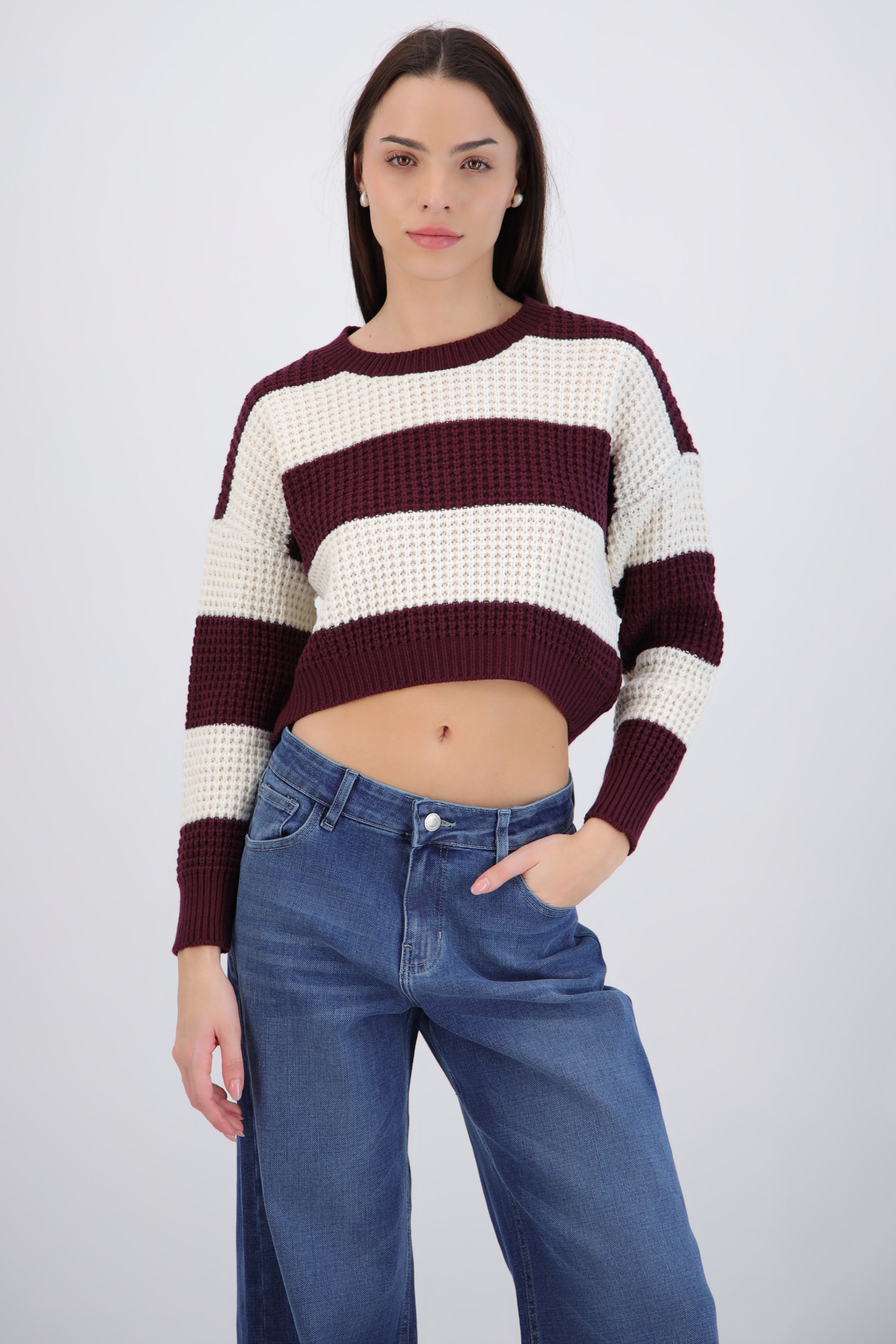 Sueter tejido ancho lineas