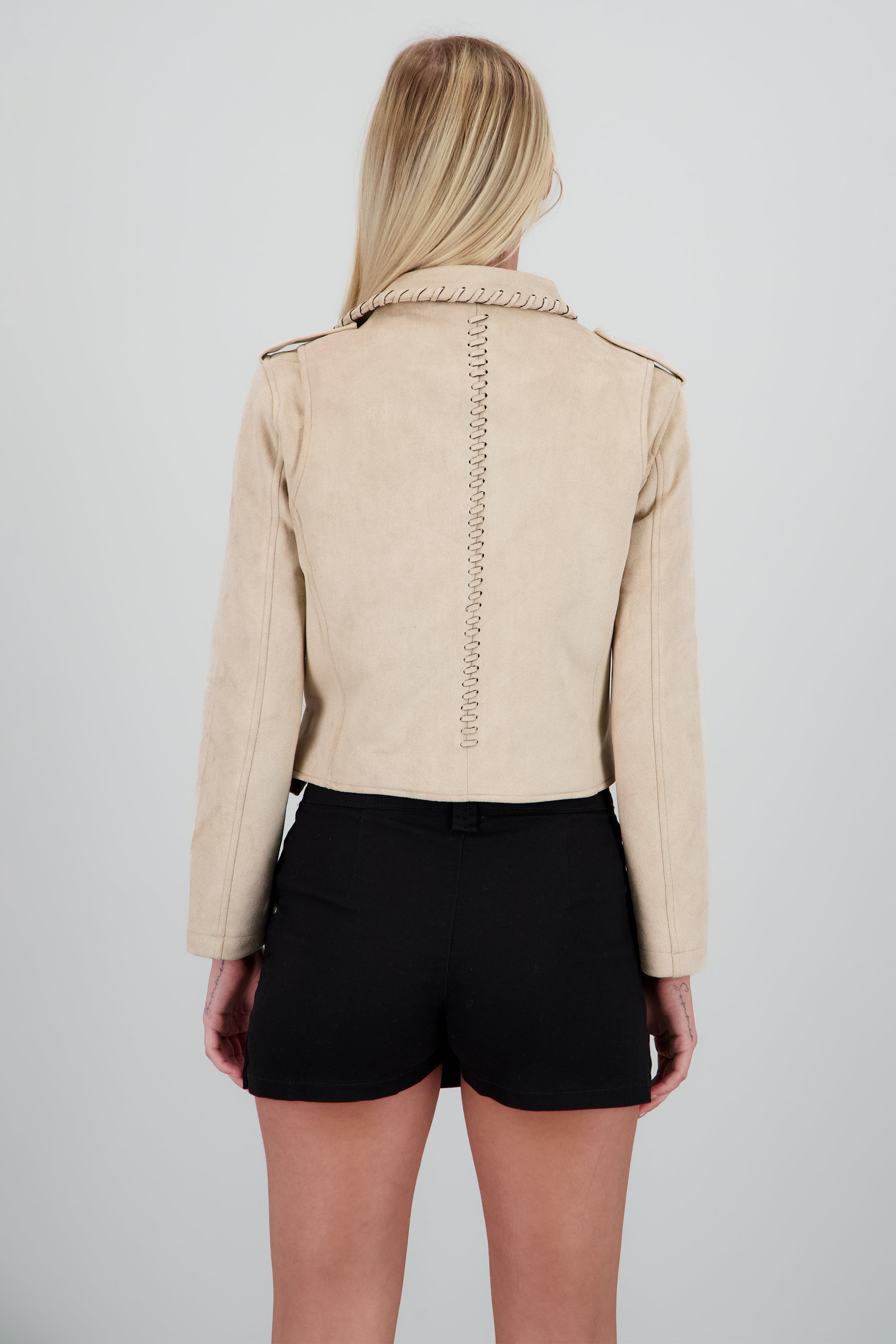 Biker cruzada suede BEIGE