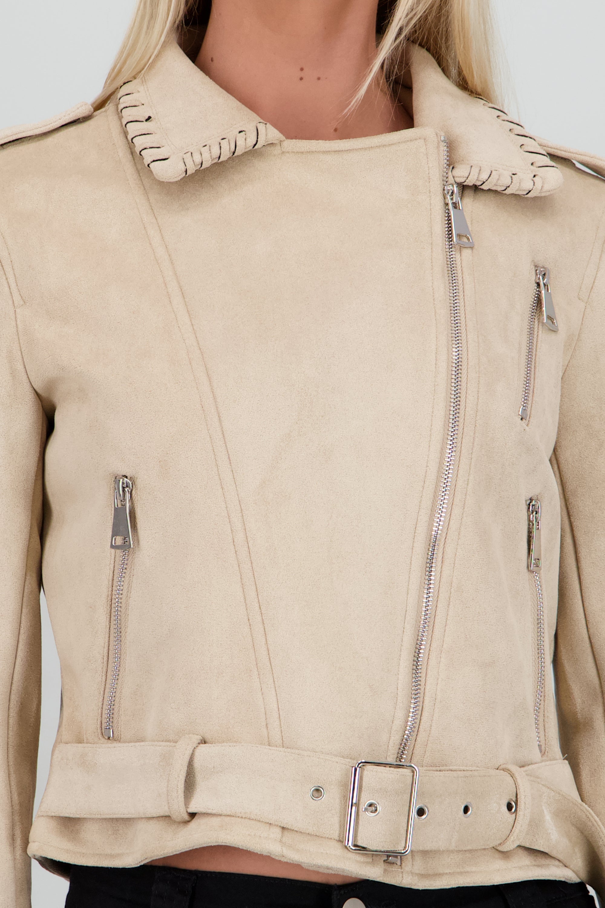 Biker cruzada suede BEIGE