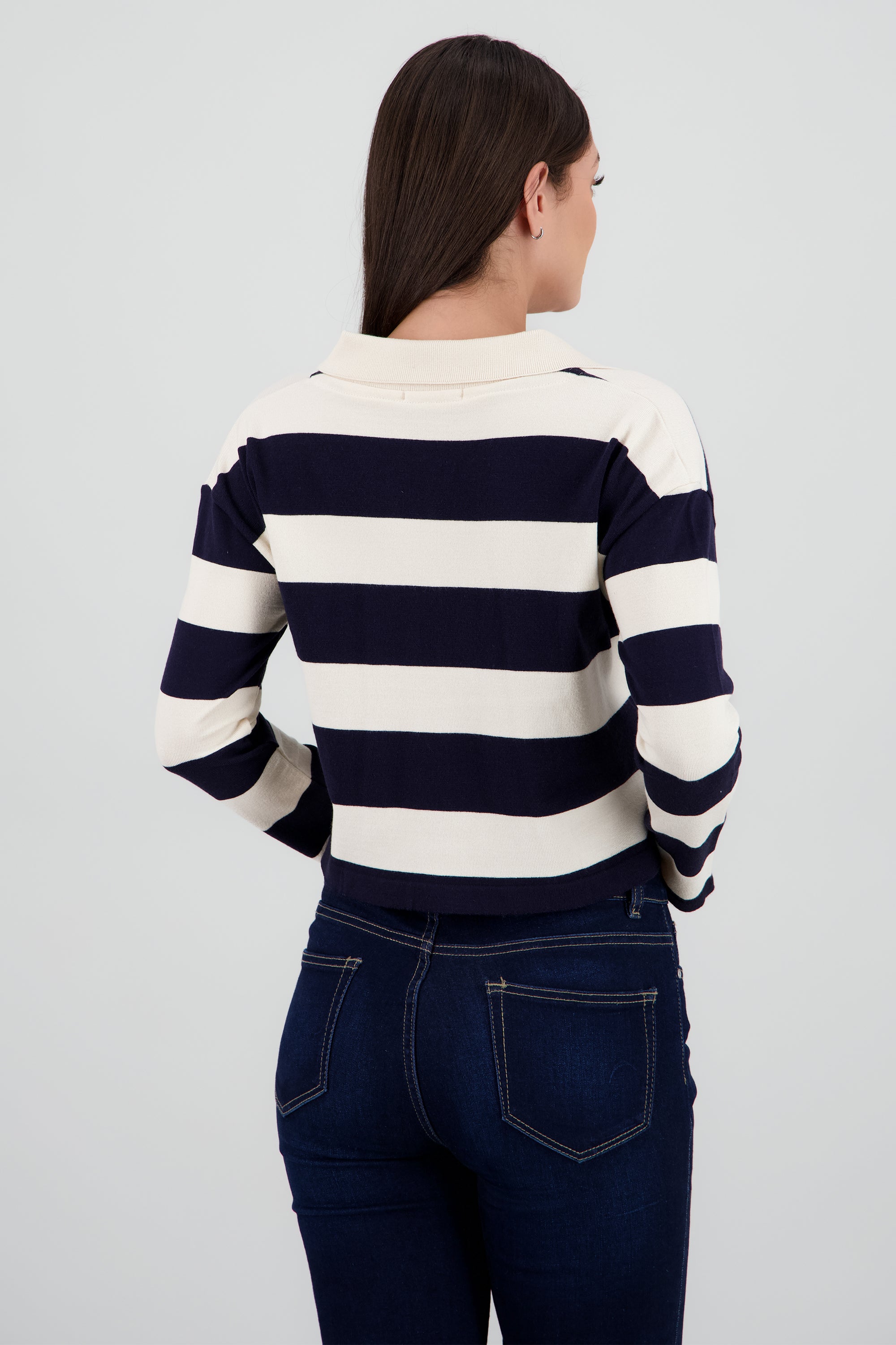 Sueter cuello polo lineas MARINO COMBO