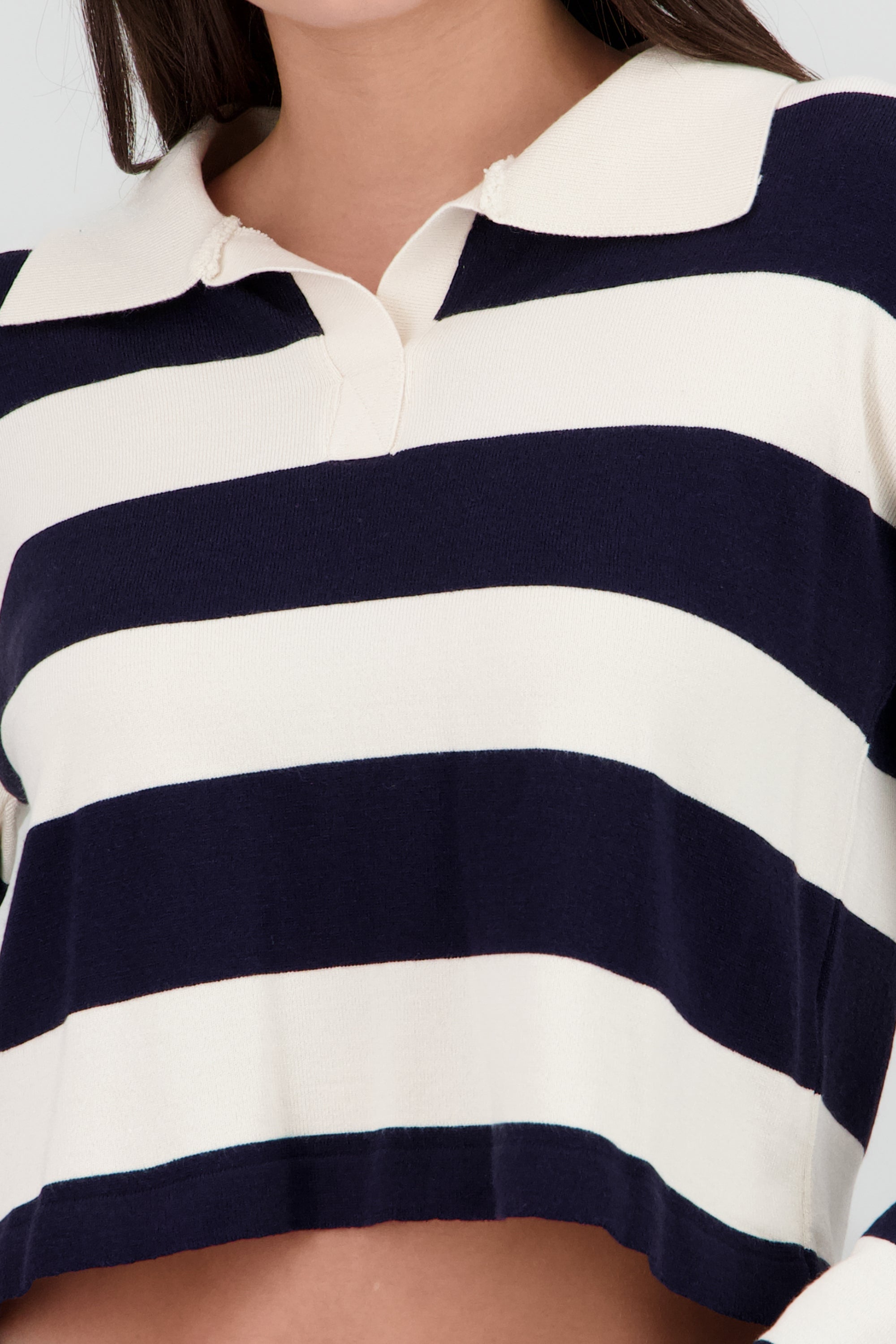 Sueter cuello polo lineas MARINO COMBO