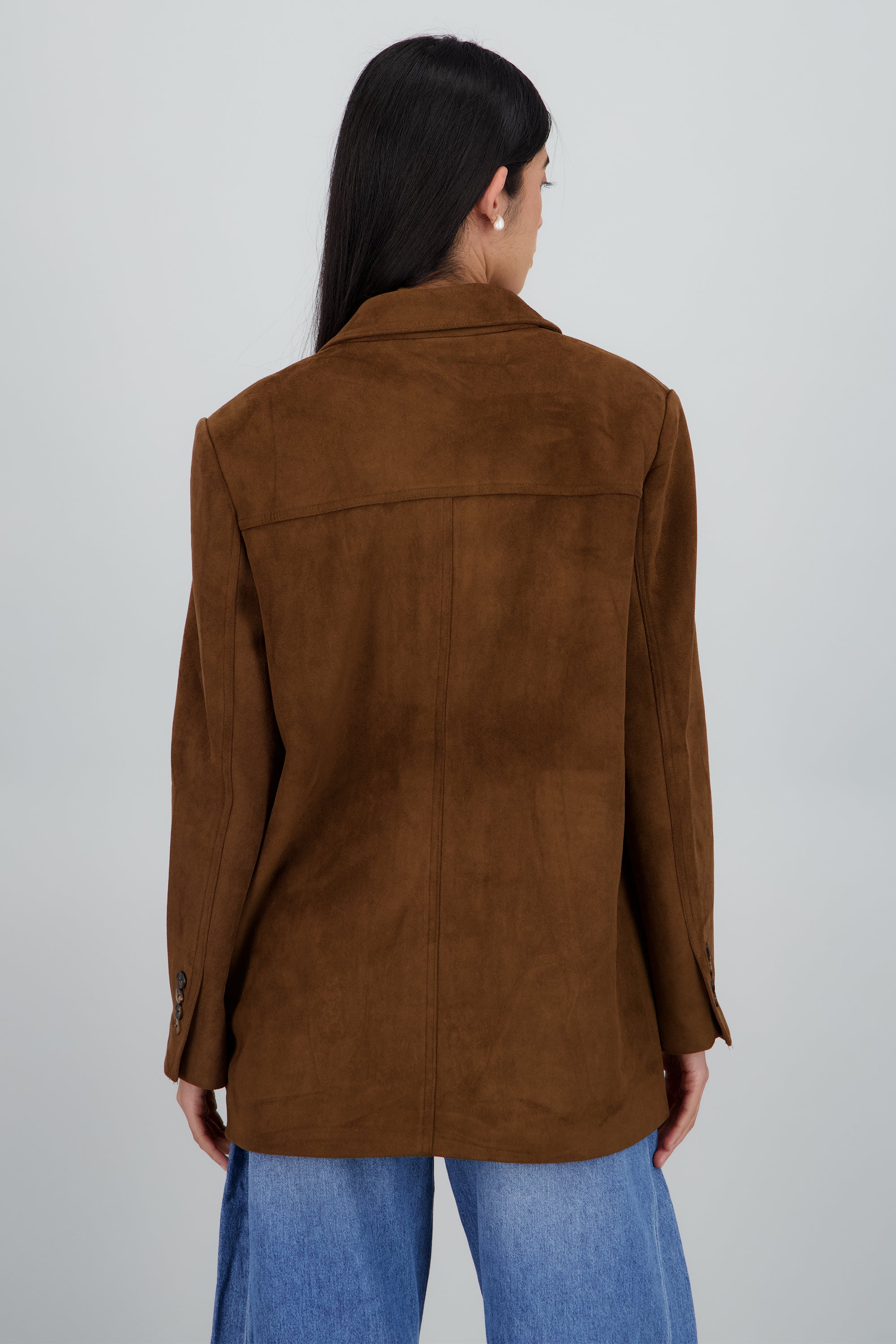 Saco oversized detalle tela CAFE