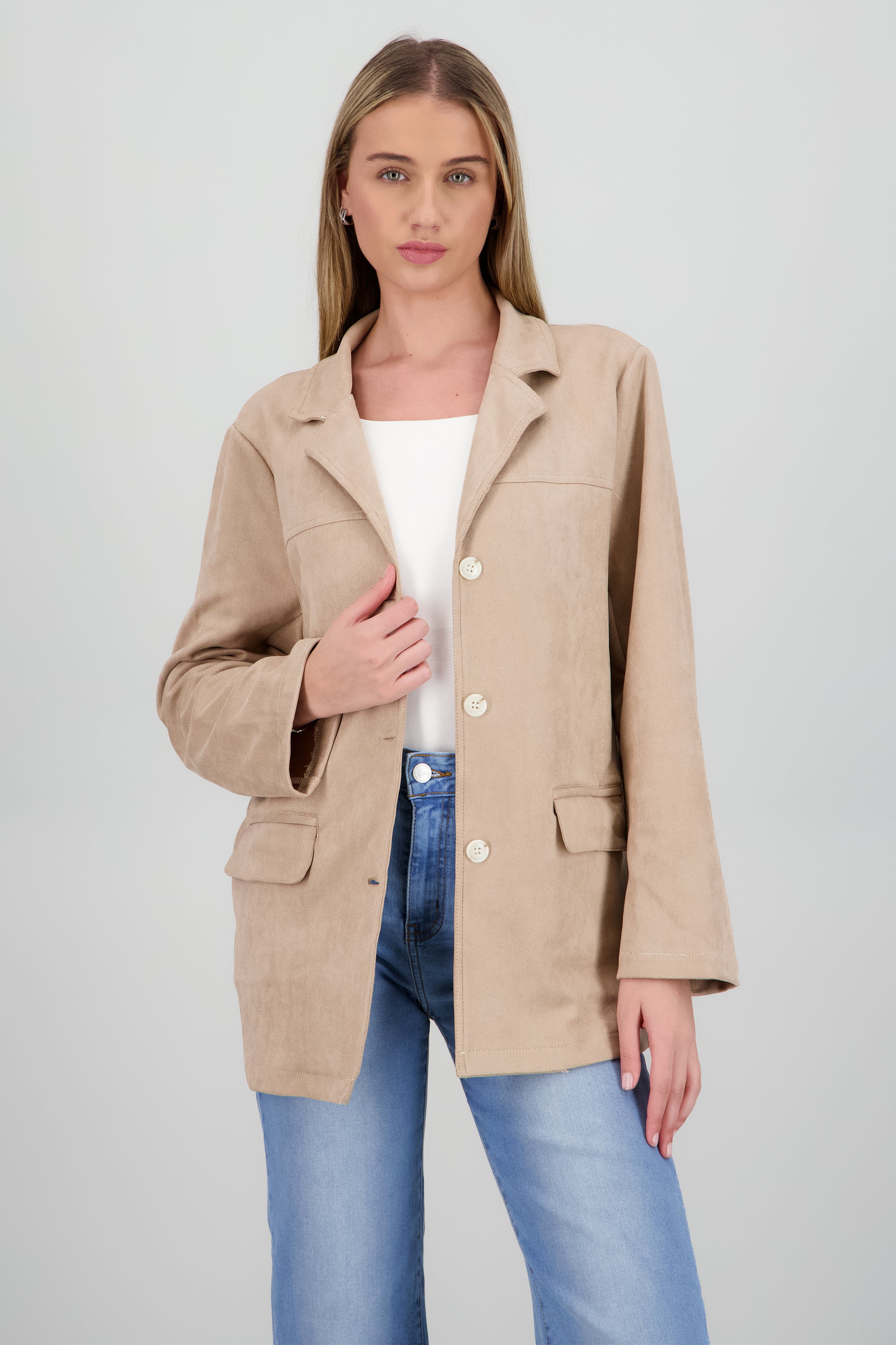 Sobrecamisa de gamuza BEIGE