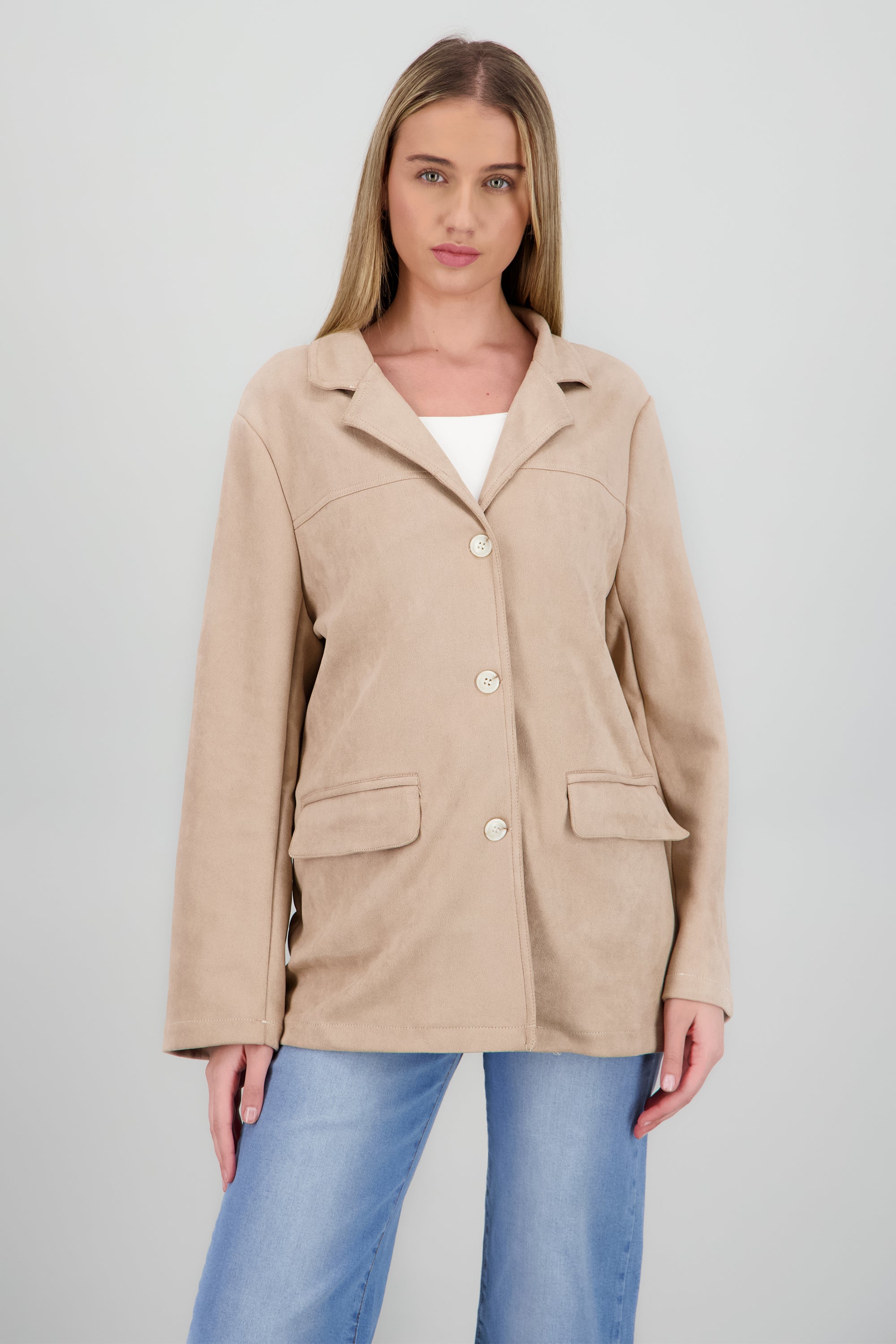 Sobrecamisa de gamuza BEIGE